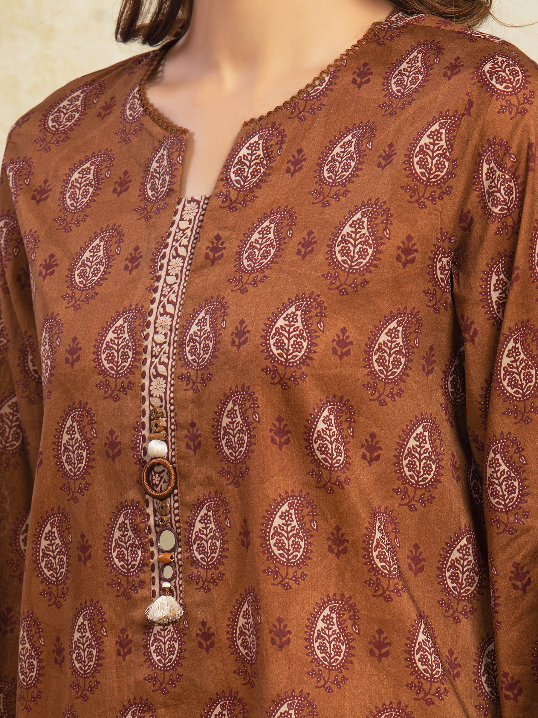 Unstitched Printed Khaddar Suit - EWU5A3-35976-3P - Image 3
