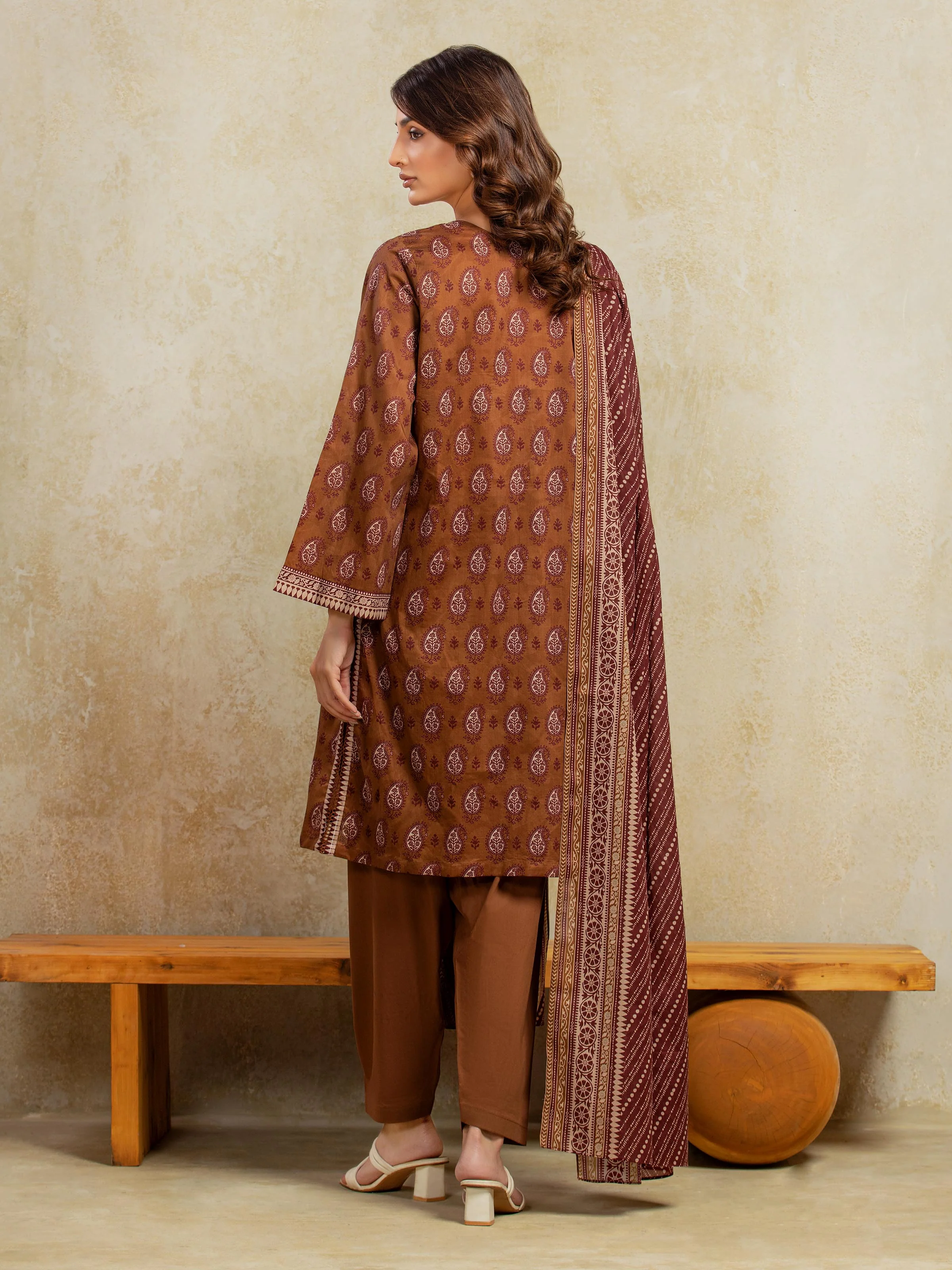 Unstitched Printed Khaddar Suit - EWU5A3-35976-3P - Image 6
