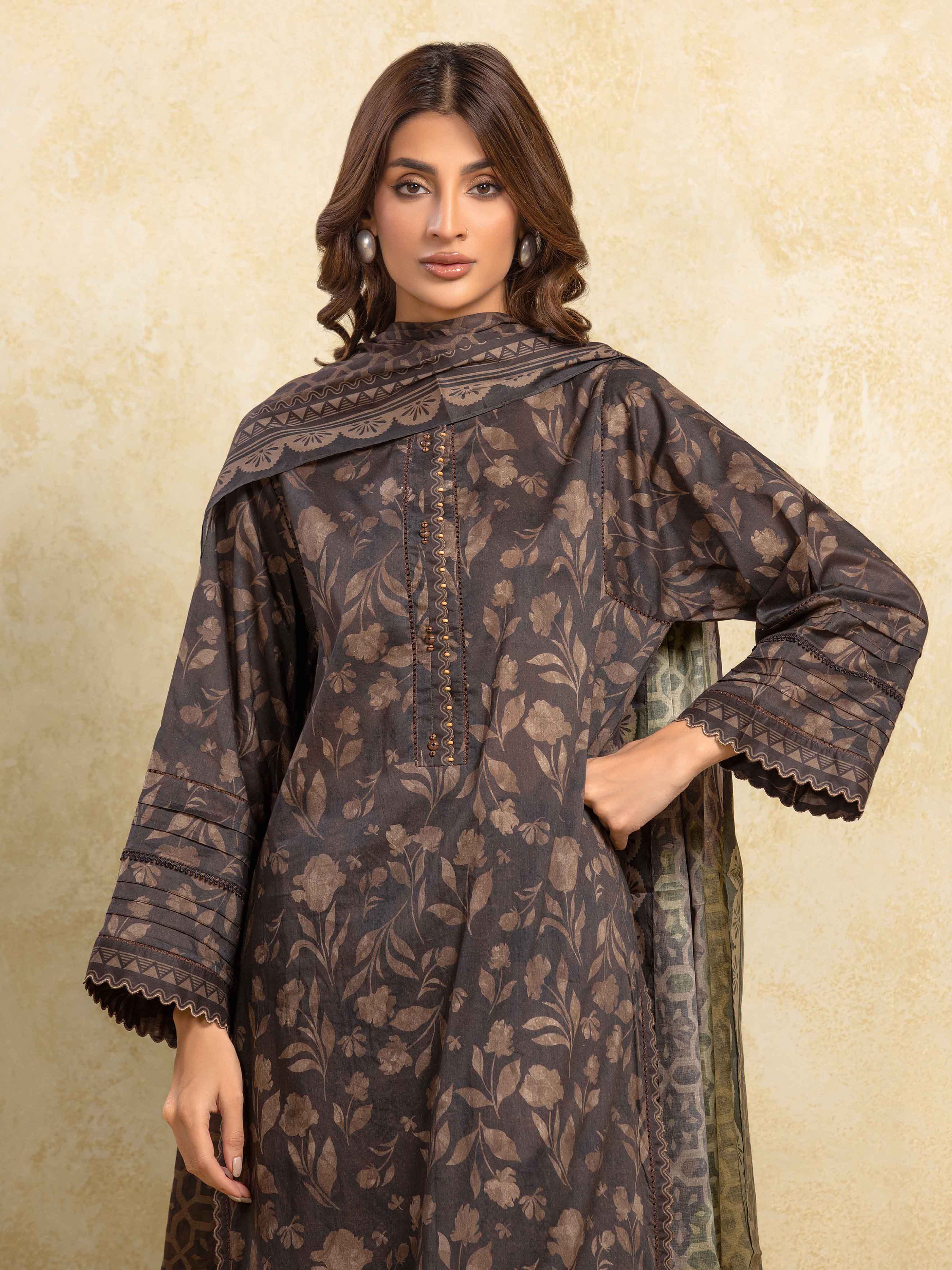 Unstitched  Printed Khaddar Shirt - EWU5A3-35990S - Image 2