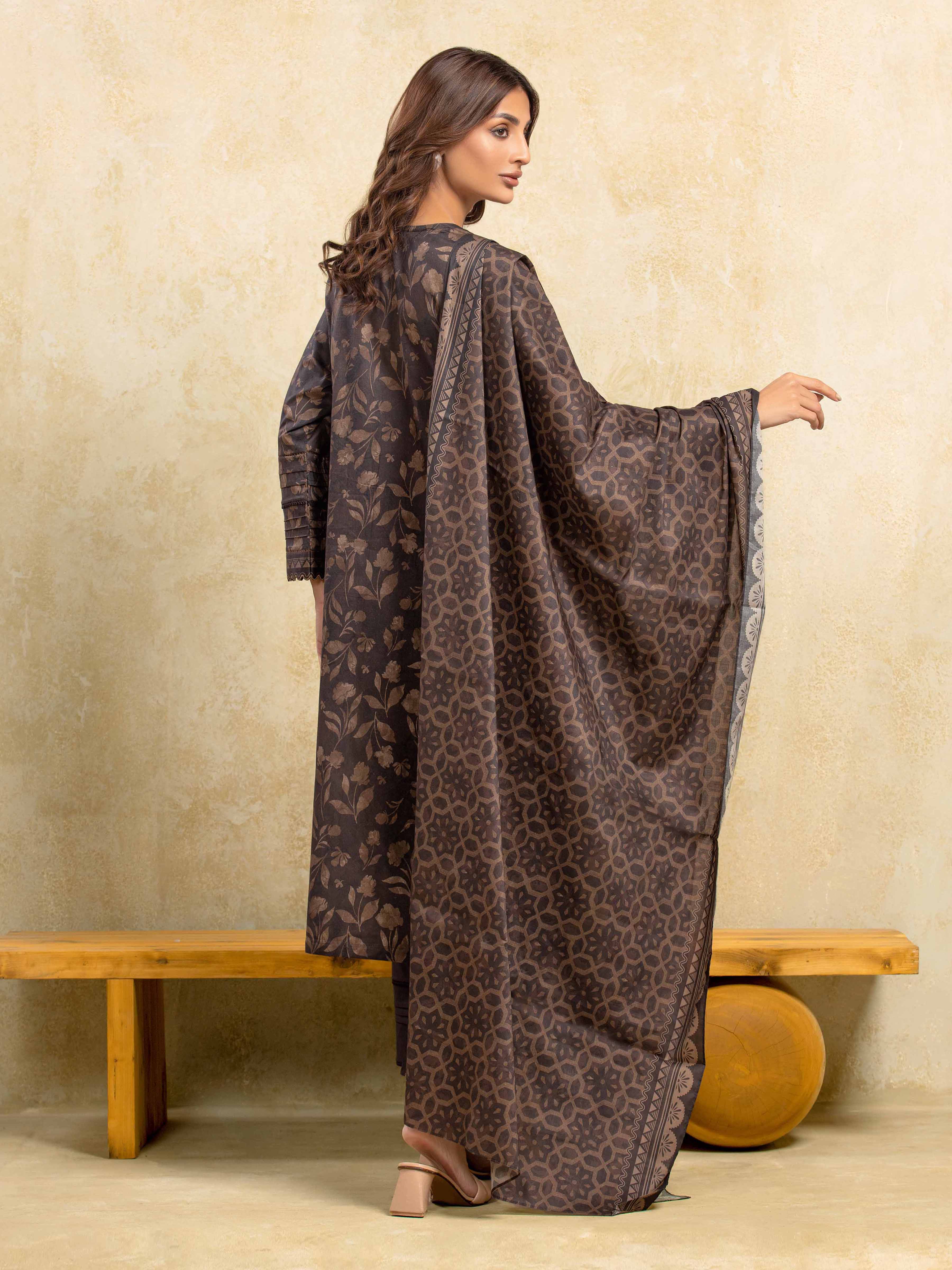 Unstitched  Printed Khaddar Shirt - EWU5A3-35990S - Image 6