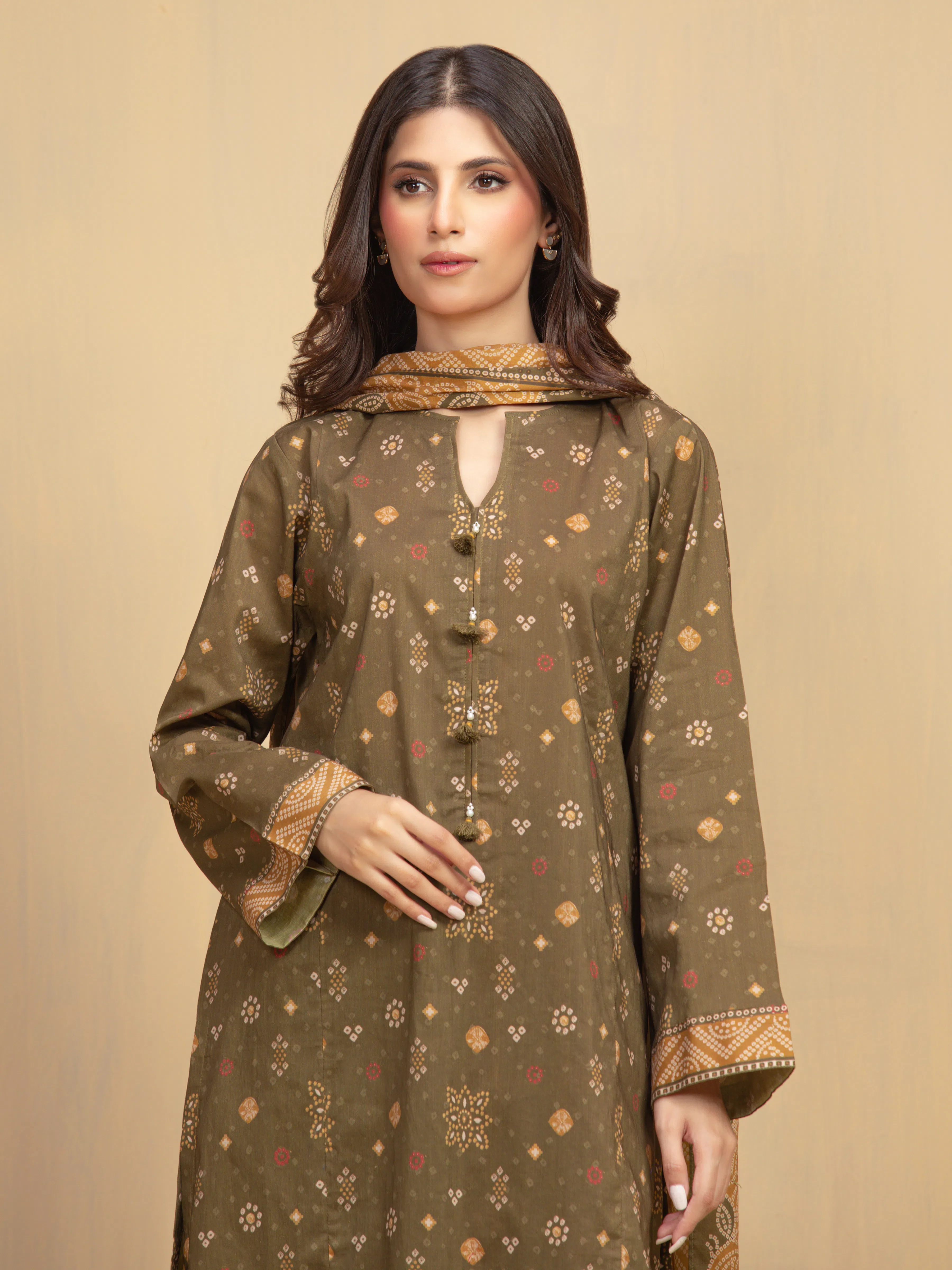 Unstitched Printed Khaddar Shirt DUpatta - EWU5A3-36001SD - Image 2
