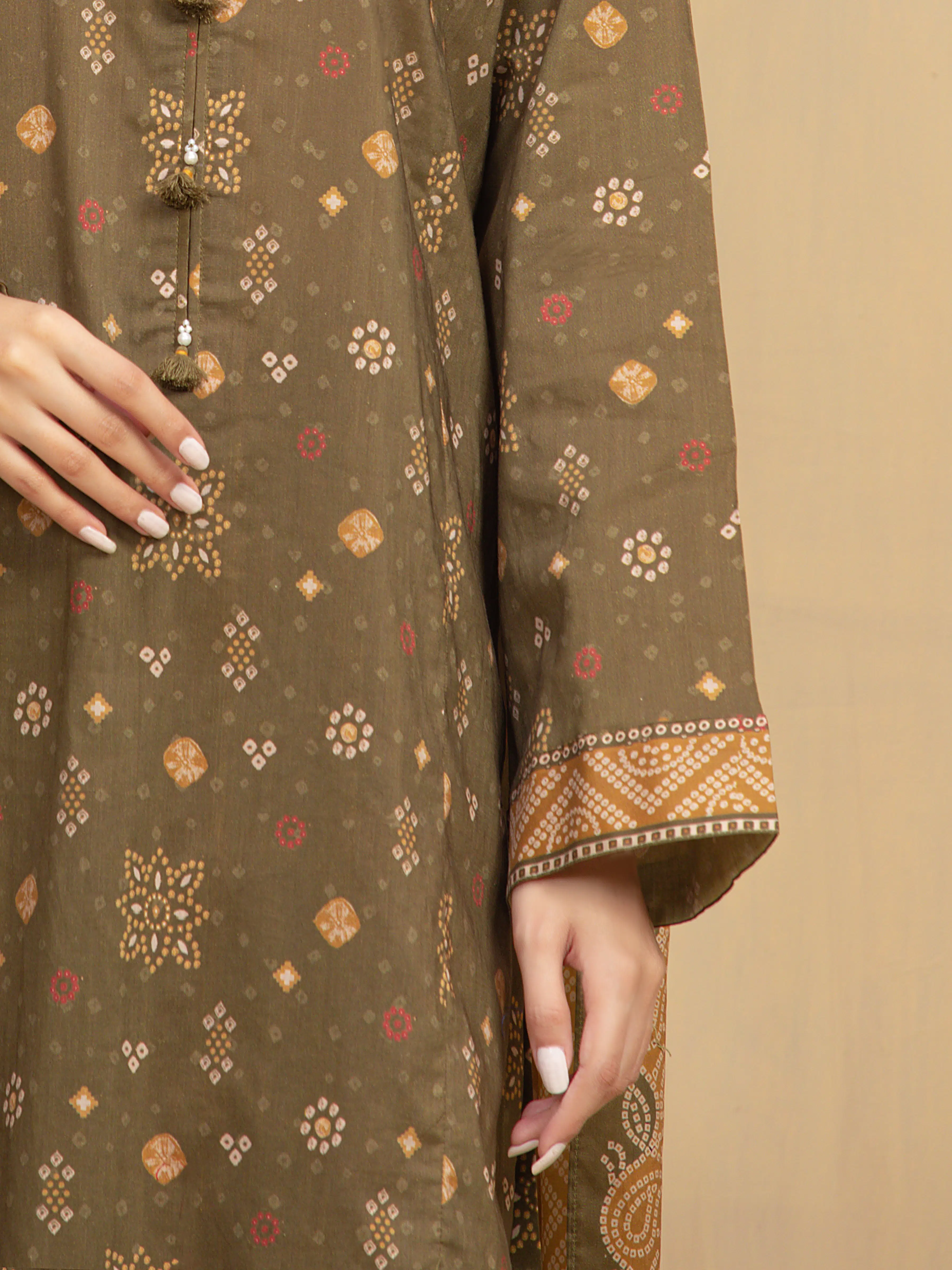 Unstitched Printed Khaddar Shirt DUpatta - EWU5A3-36001SD - Image 4