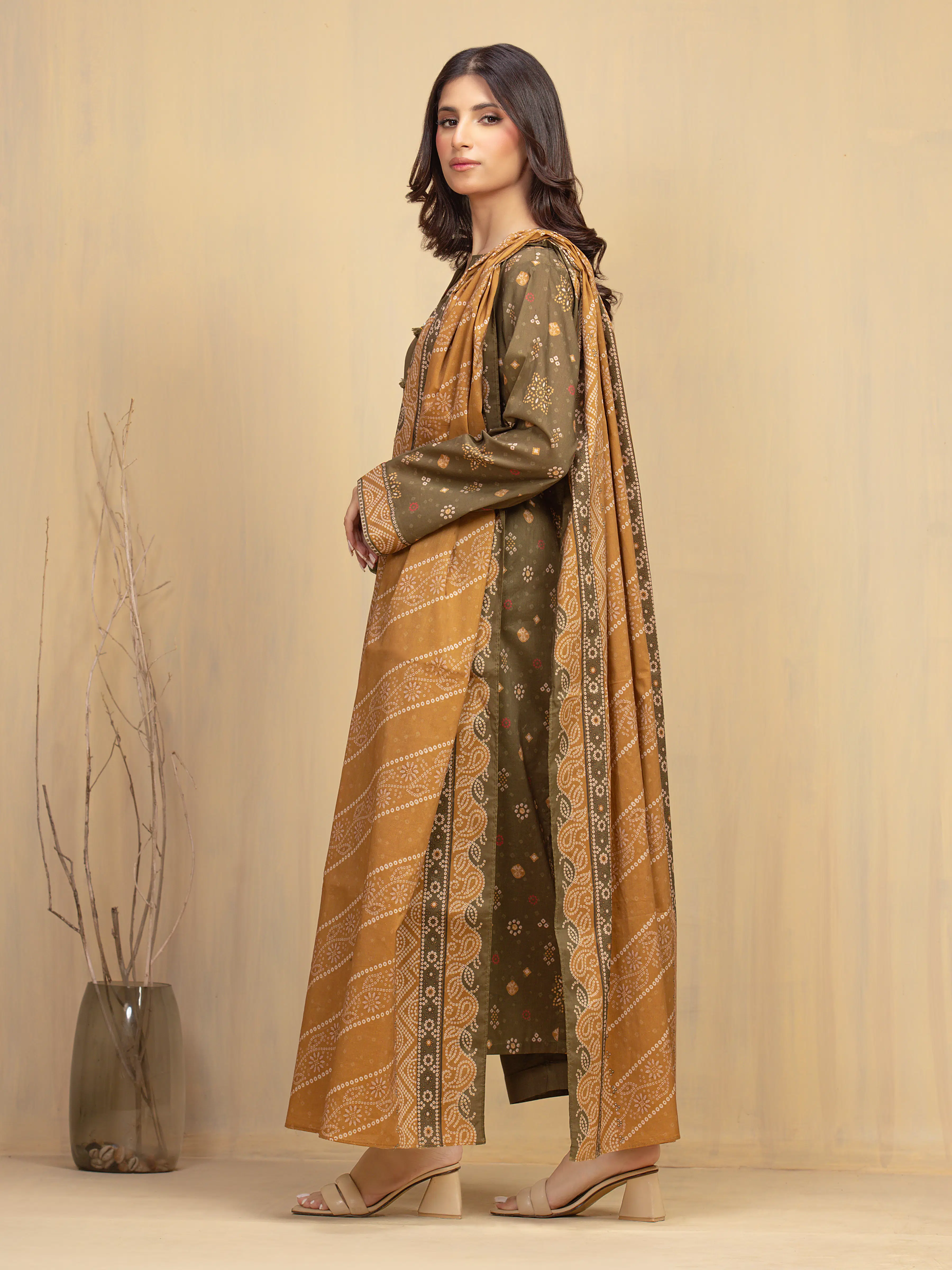 Unstitched Printed Khaddar Shirt DUpatta - EWU5A3-36001SD - Image 5