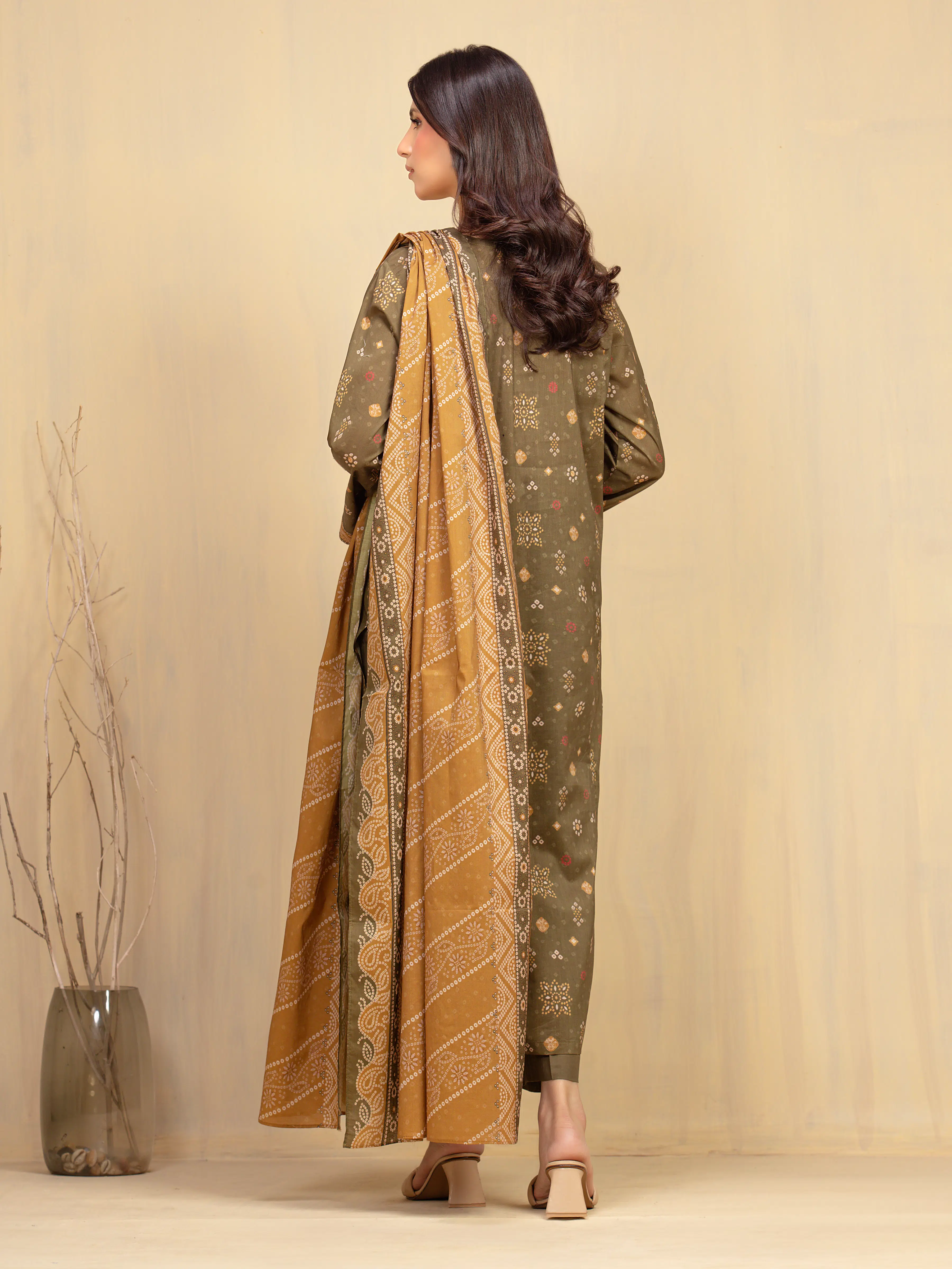 Unstitched Printed Khaddar Shirt DUpatta - EWU5A3-36001SD - Image 6