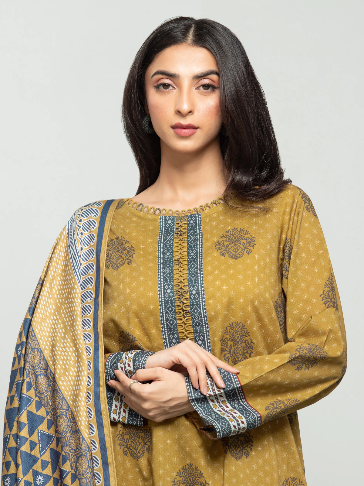 Unstitched Printed Khaddar Shirt - EWU23A3S-27606S - Image 2