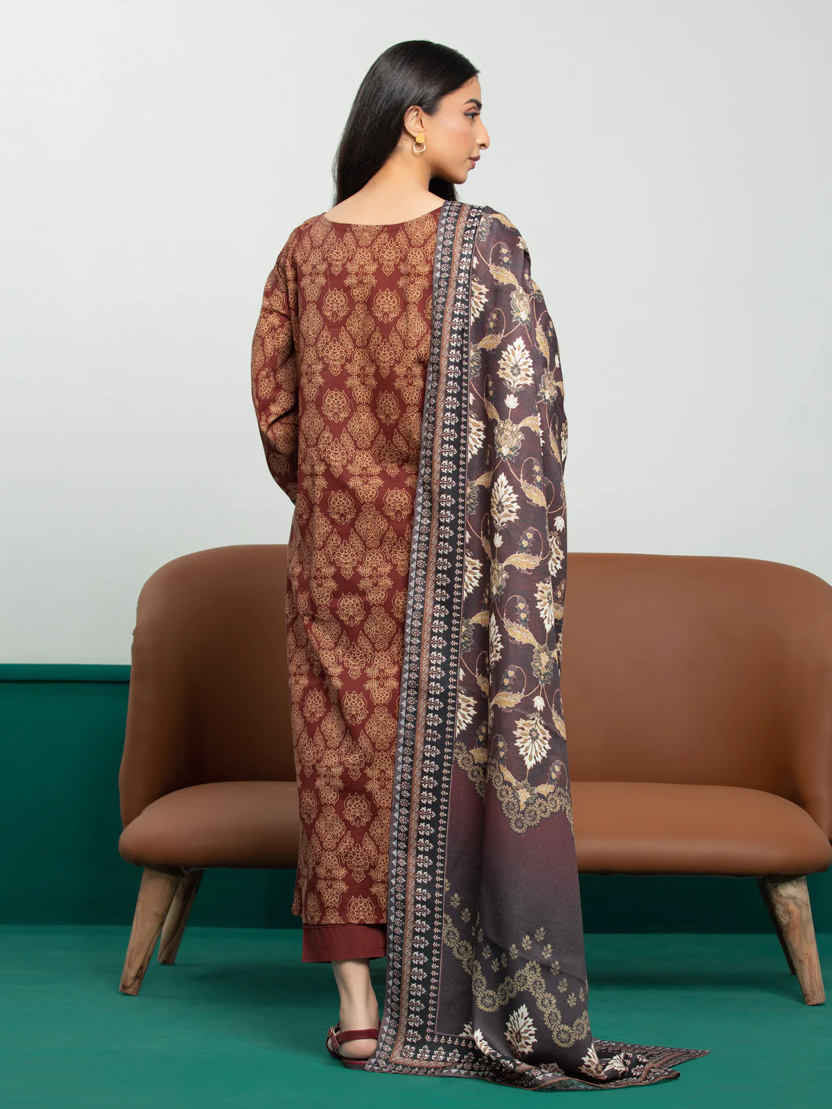 Unstitched  Printed Khaddar Shirt - EWU23A3S-27642S - Image 4