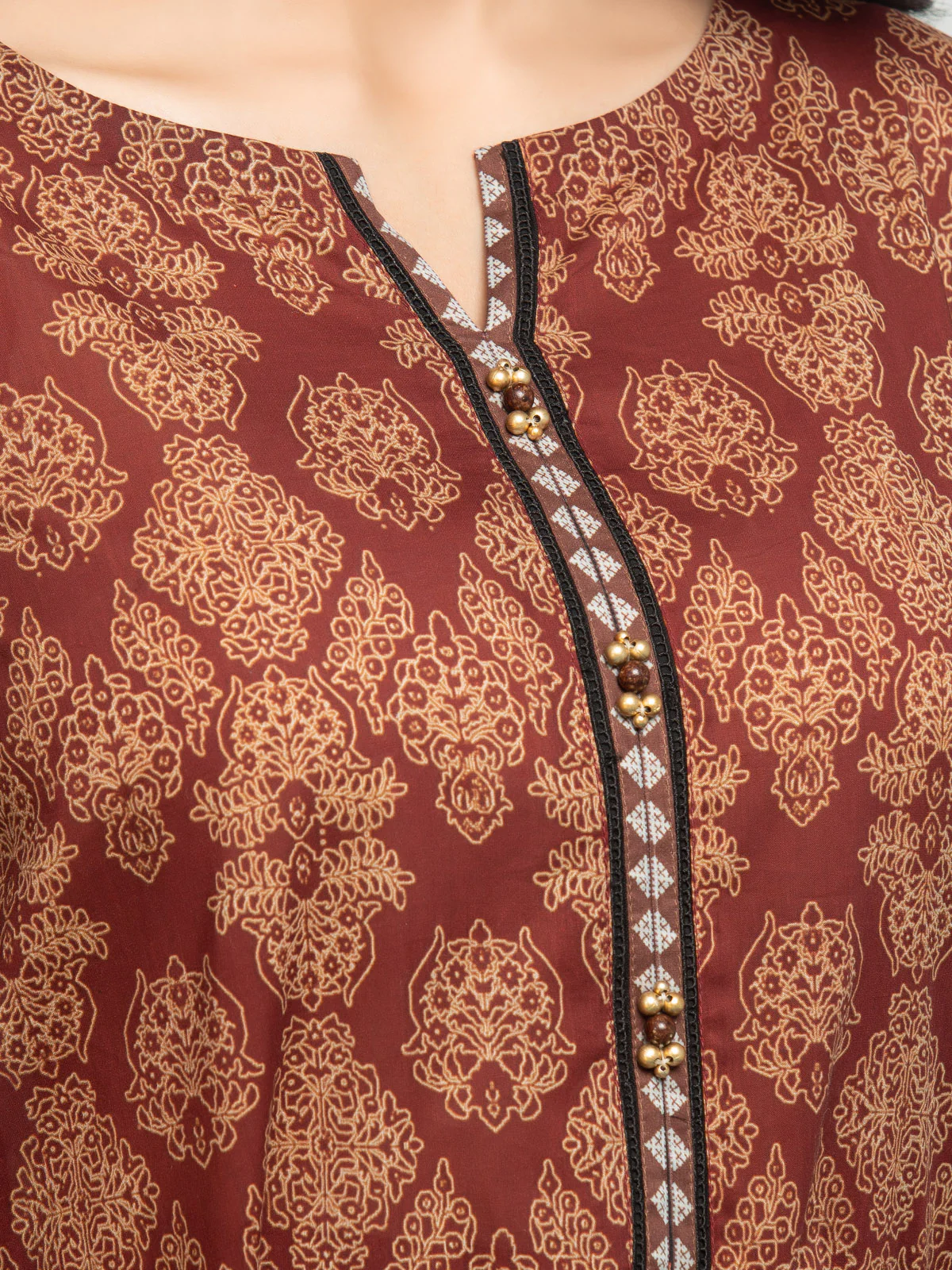 Unstitched  Printed Khaddar Shirt - EWU23A3S-27642S - Image 5