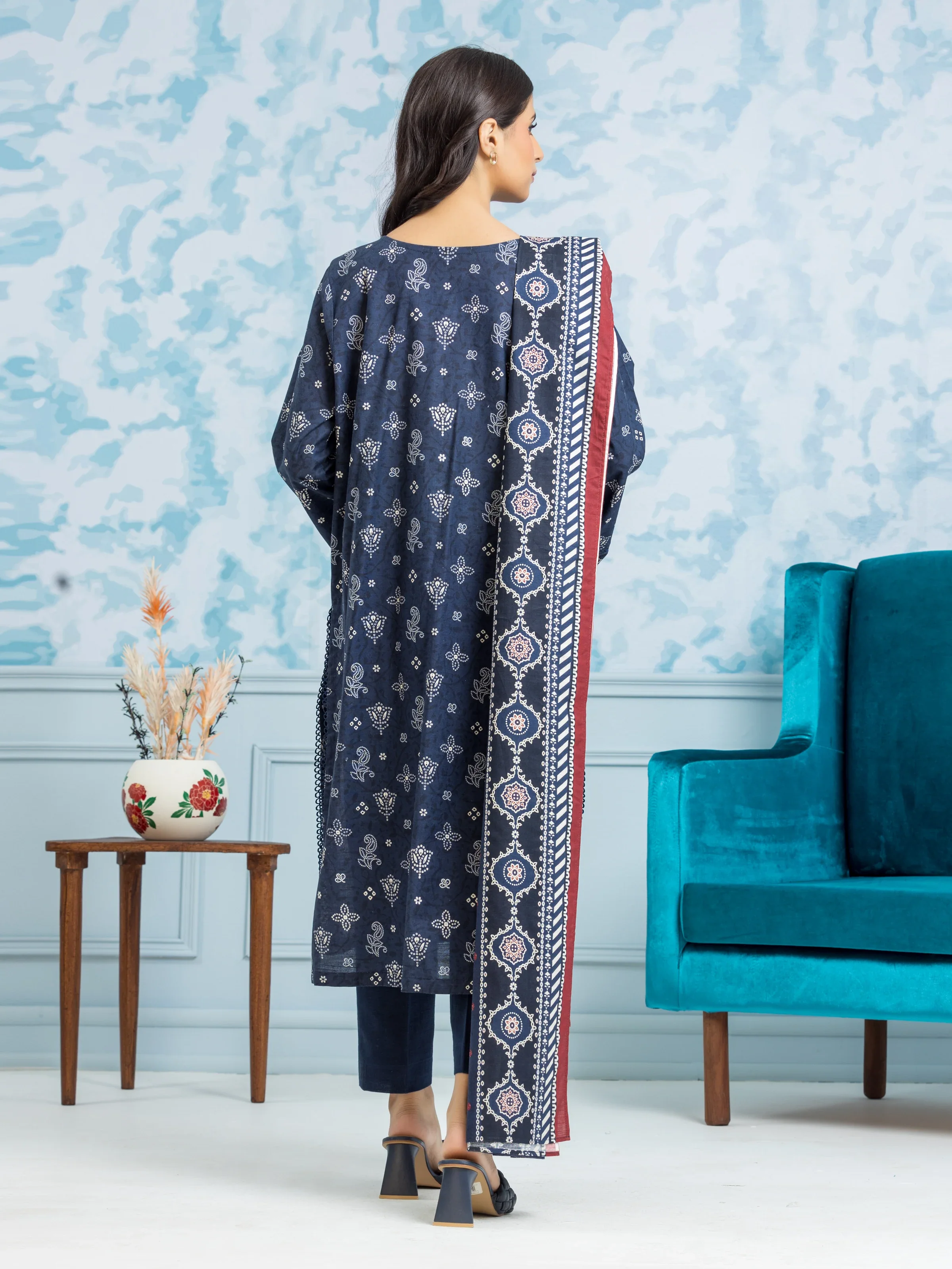 Unstitched  Printed Khaddar Shirt - EWU24A3-29312S - Image 2