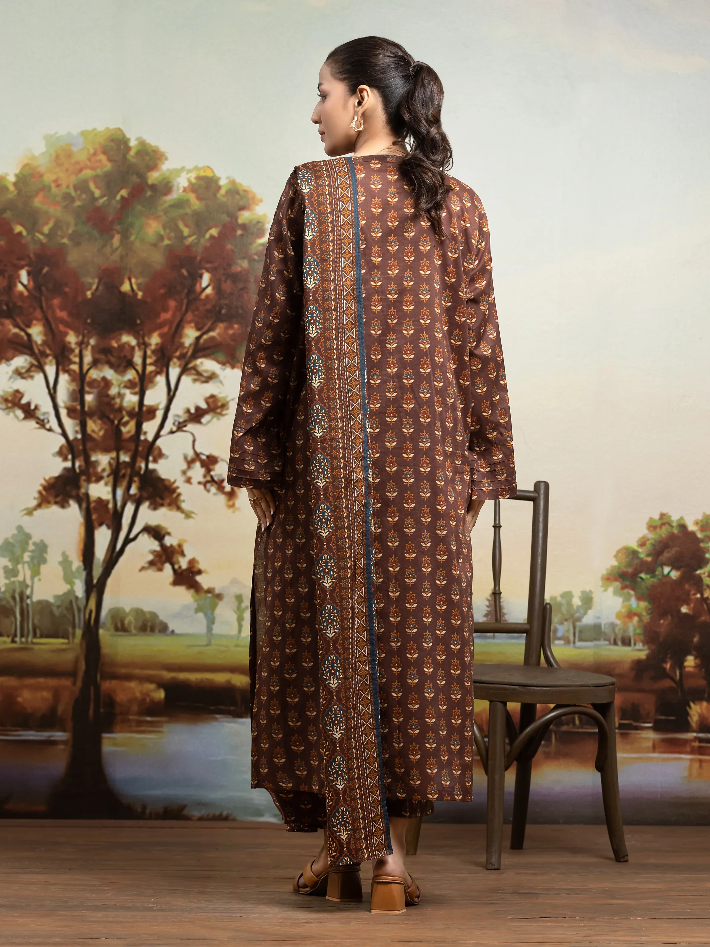 Unstitched Printed Khaddar Shirt - EWU24A3-29719S - Image 2