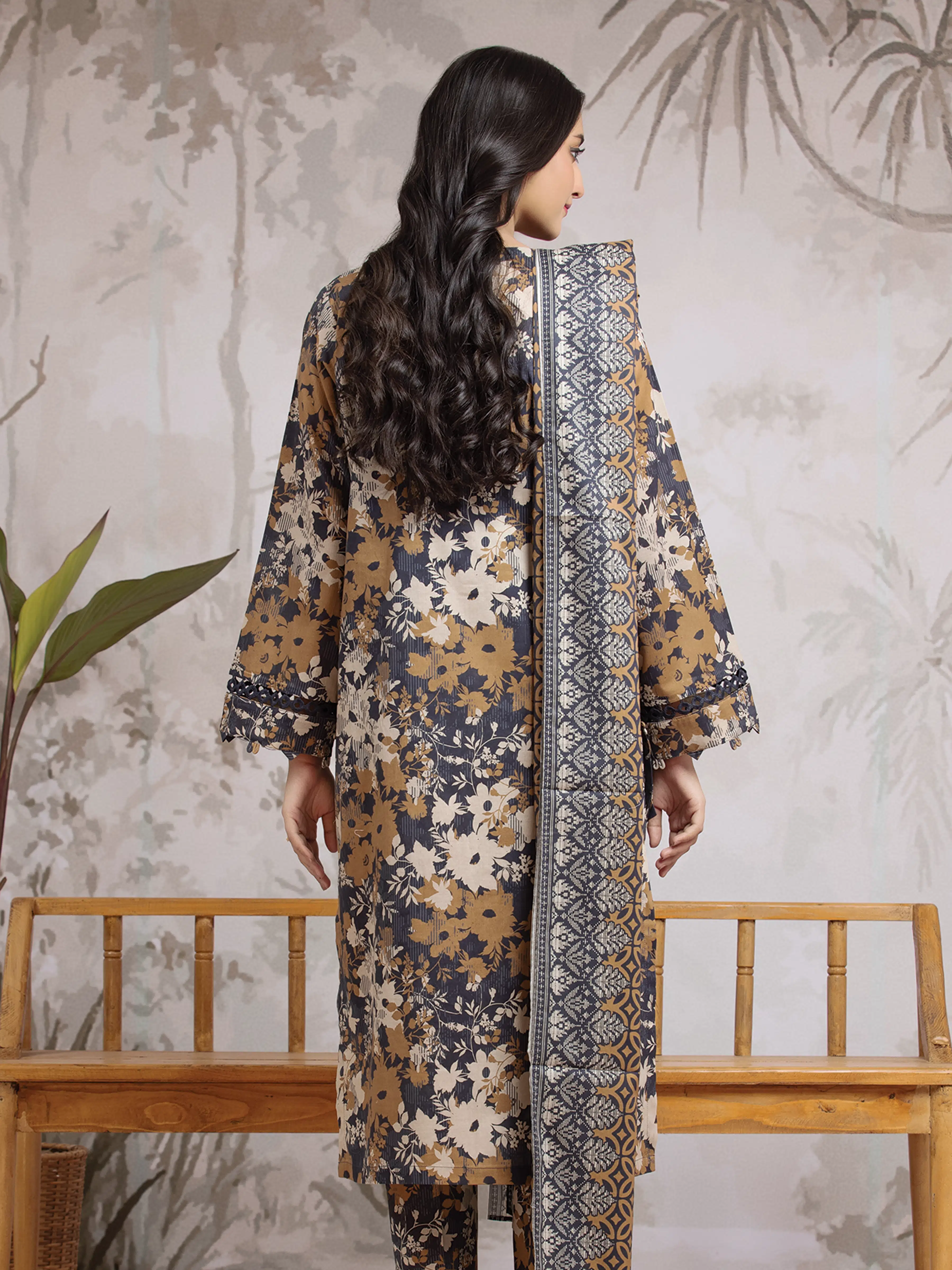 Unstitched  Printed Khaddar Shirt - EWU24A3-29811S - Image 2