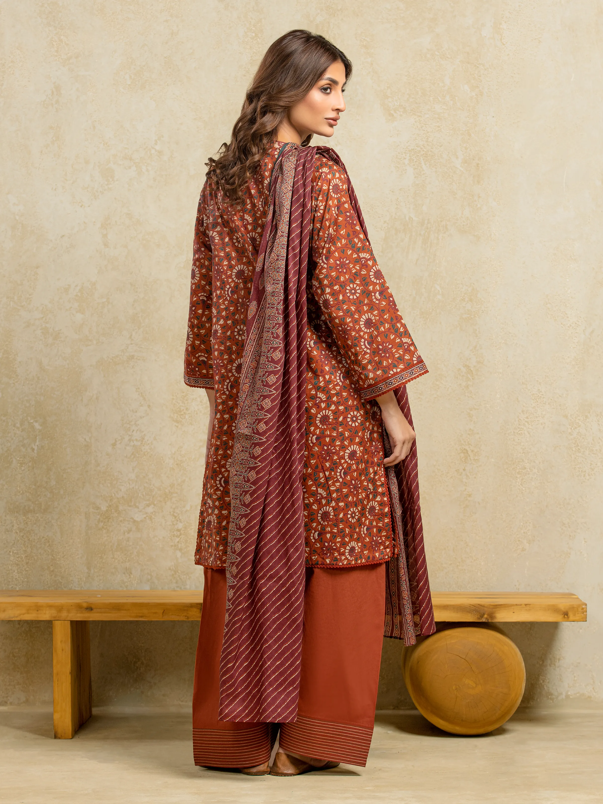 Unstitched Printed Khaddar Suit - EWU5A3-35977-3P - Image 6