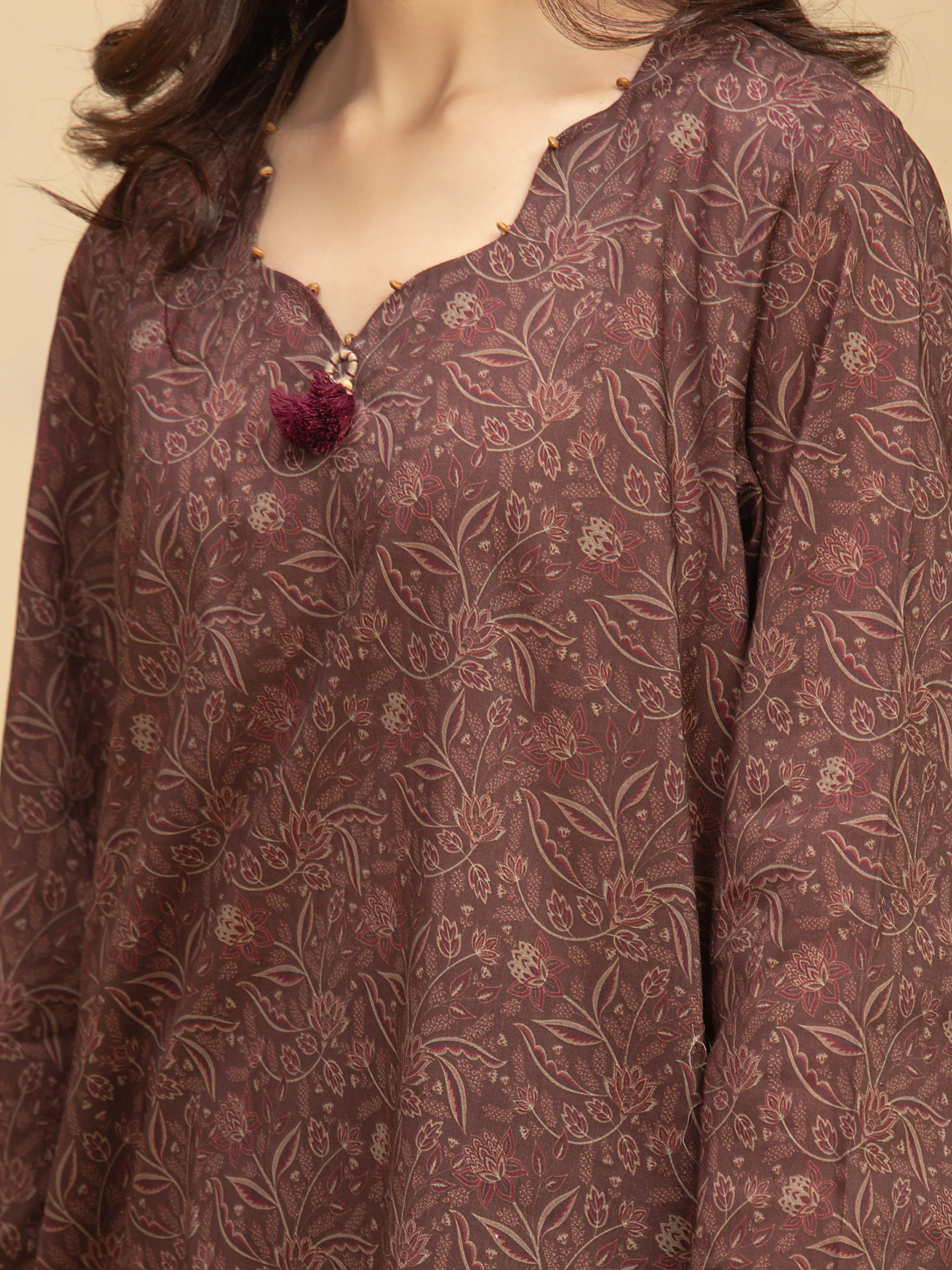 Unstitched Printed Khaddar Suit - EWU5A3-36002-3P - Image 3