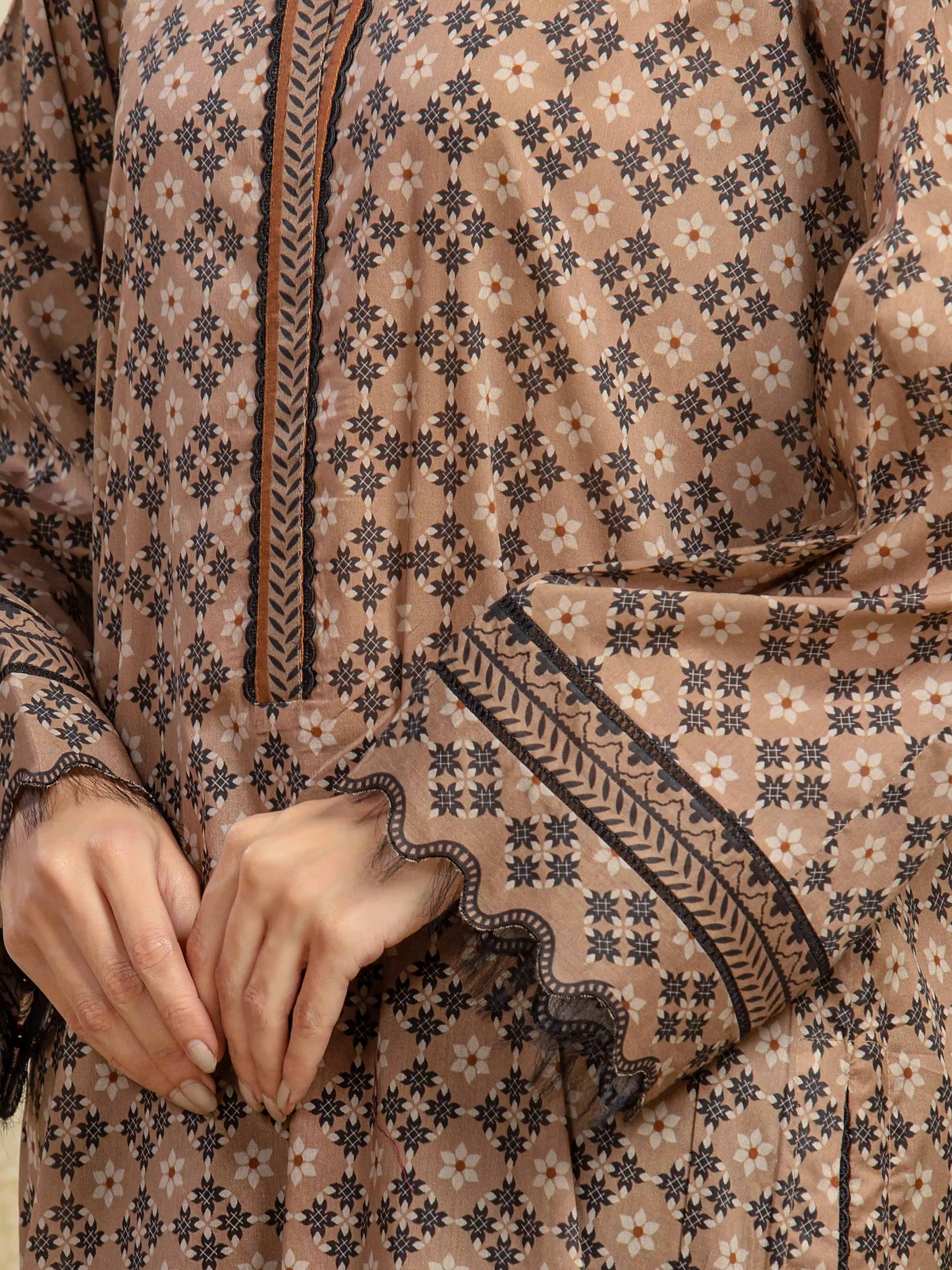 Unstitched Printed Khaddar Suit - EWU5A3-36101-3P - Image 4