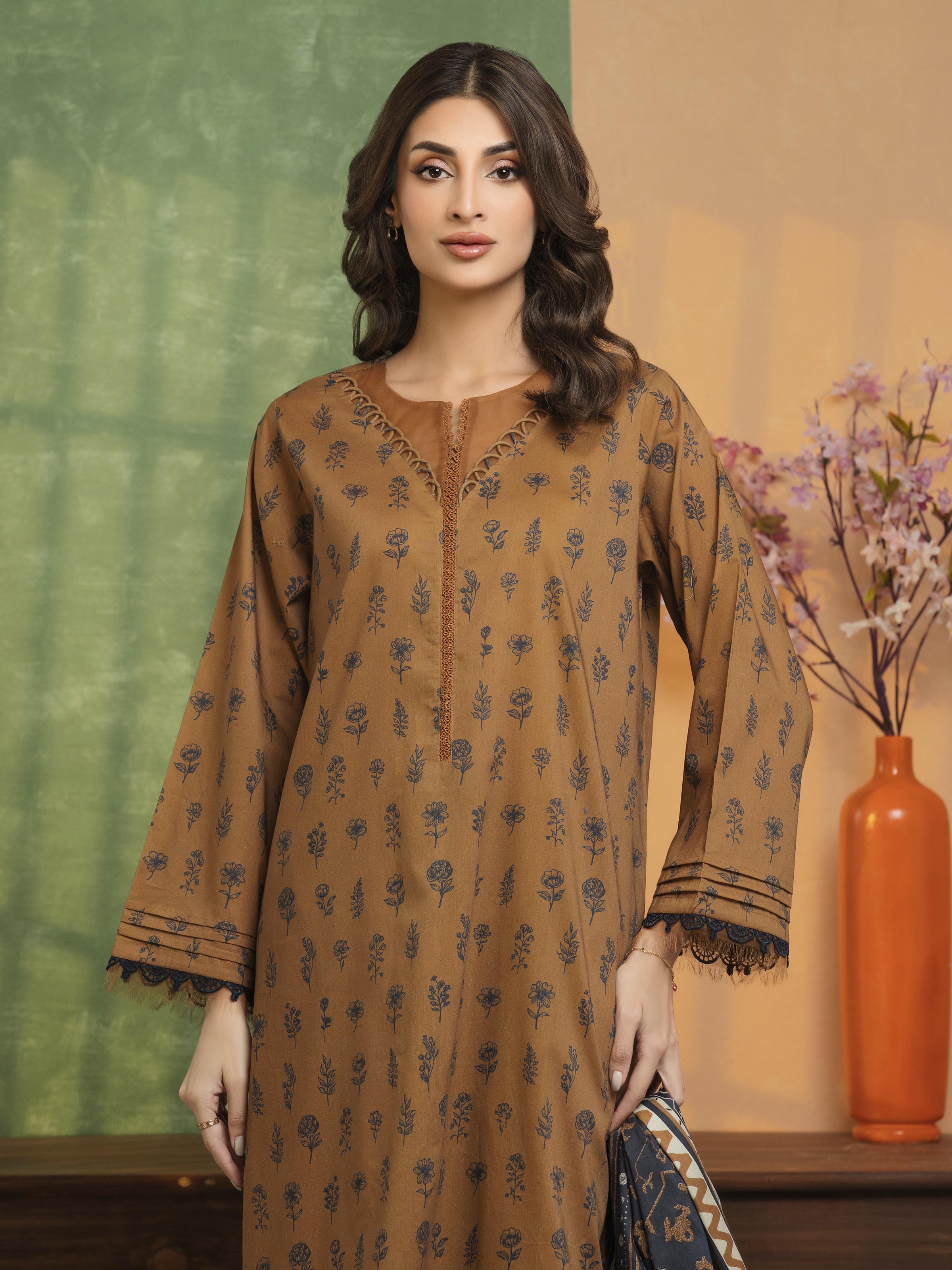 Unstitched Printed Khaddar Suit - EWU5A3-36113-3P - Image 2