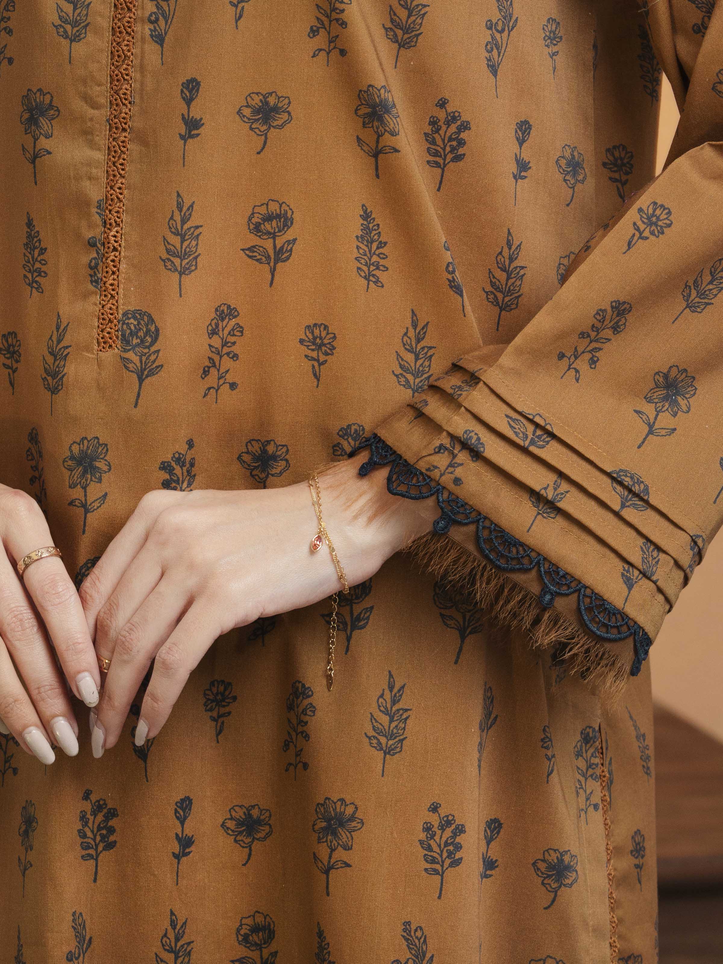 Unstitched Printed Khaddar Suit - EWU5A3-36113-3P - Image 3