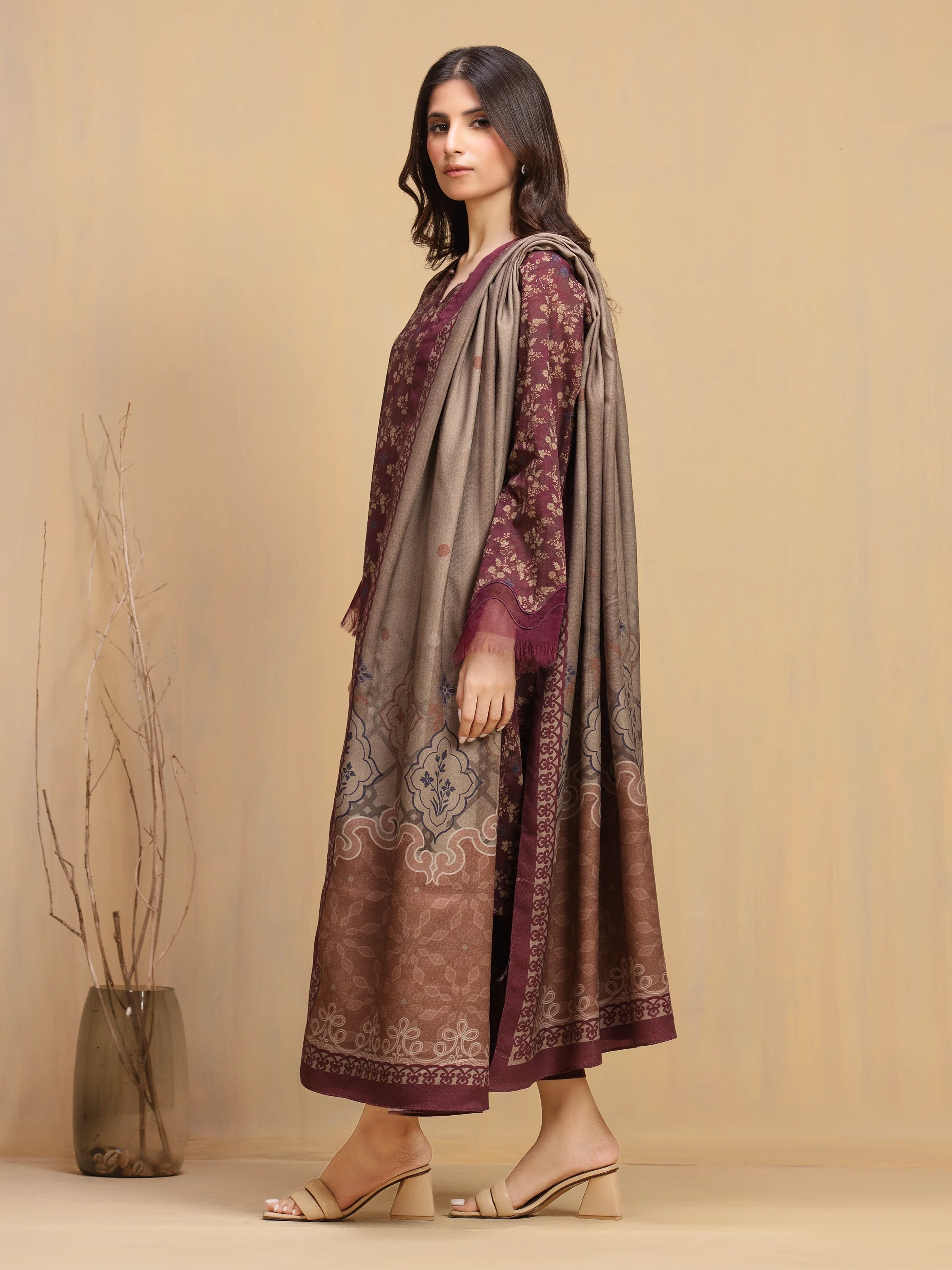 Unstitched Printed Khaddar Shirt - EWU5M3-021S - Image 5