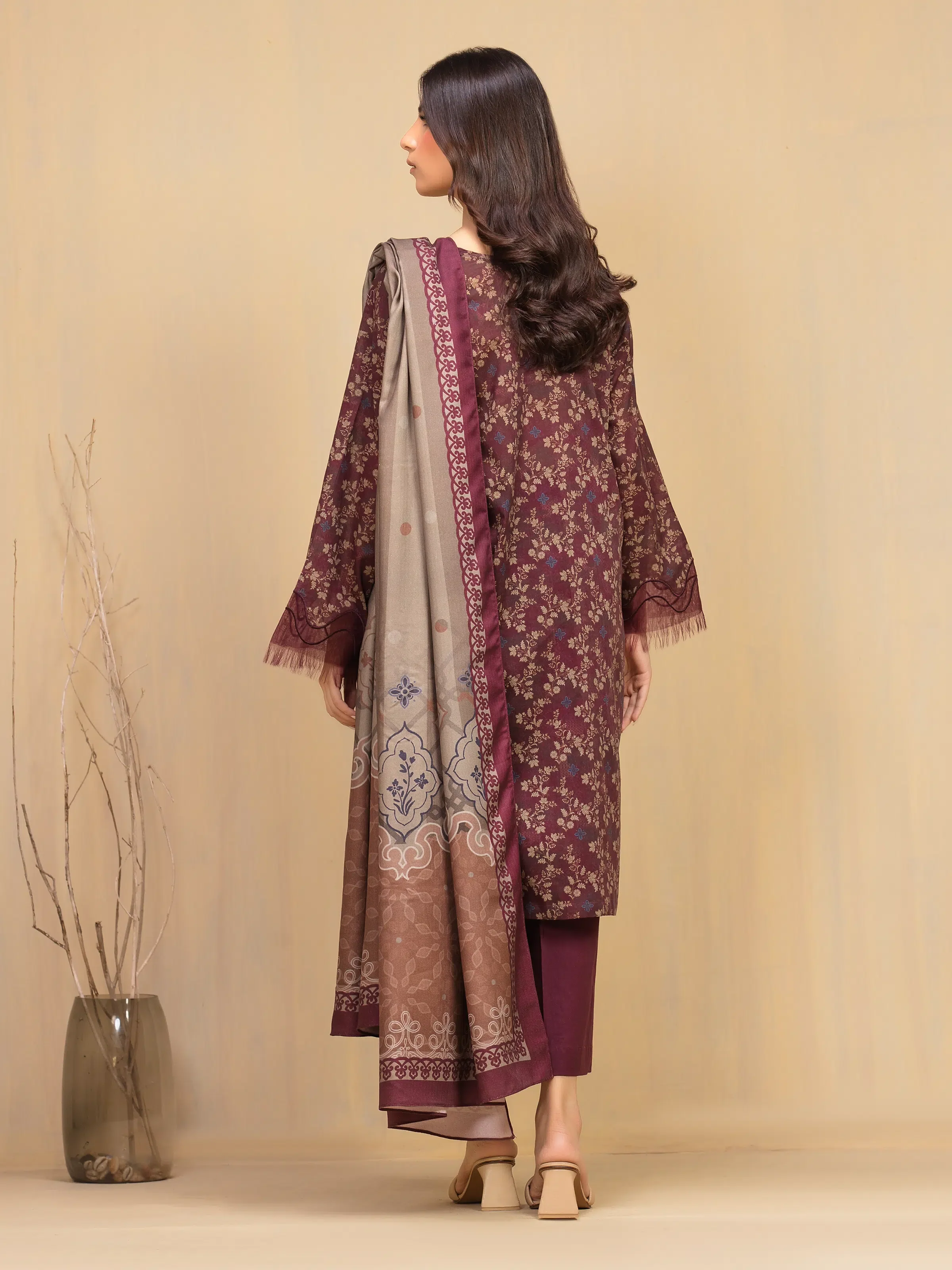 Unstitched Printed Khaddar Shirt - EWU5M3-021S - Image 6