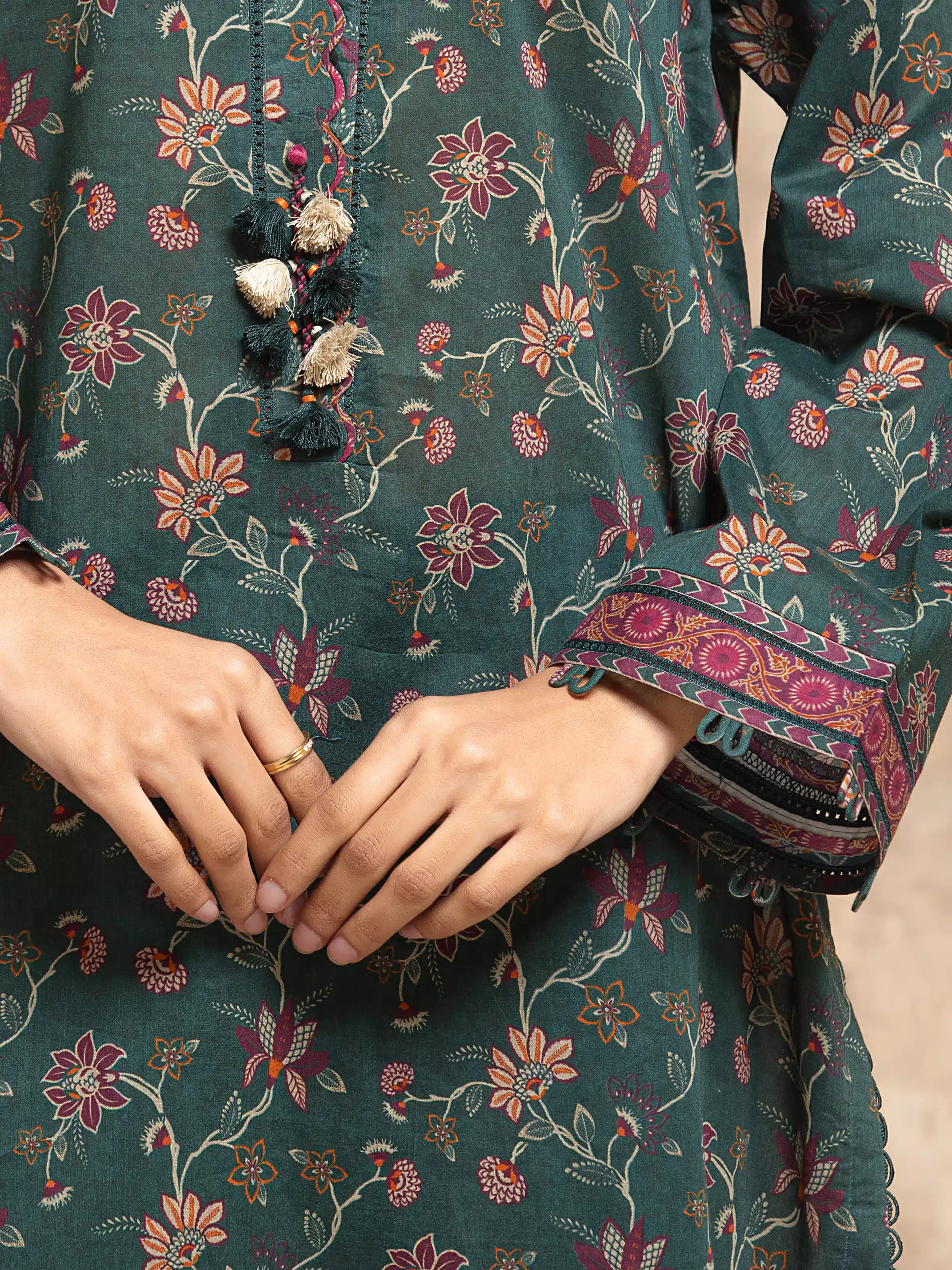 Unstitched Printed Khaddar Shirt Trouser - EWU5M3-027ST - Image 3