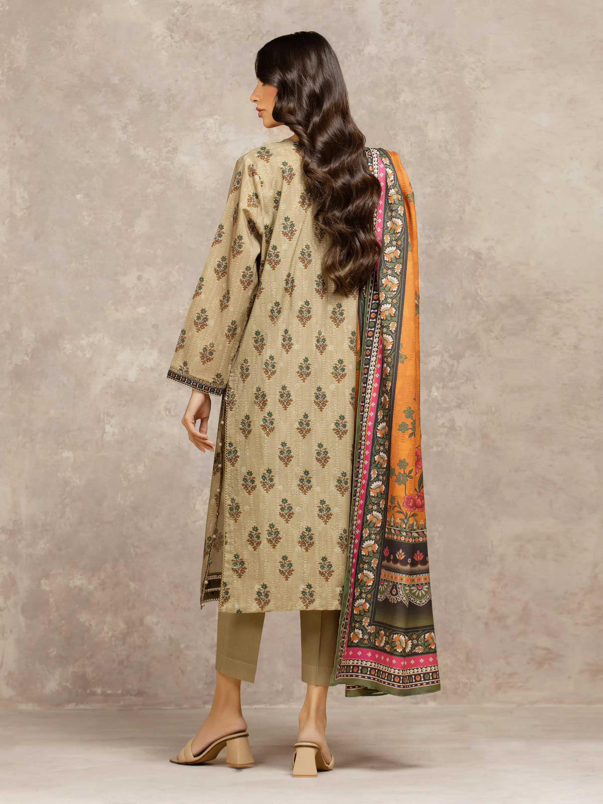 Unstitched Printed Khaddar Shirt Trouser - EWU5M3-040ST - Image 5