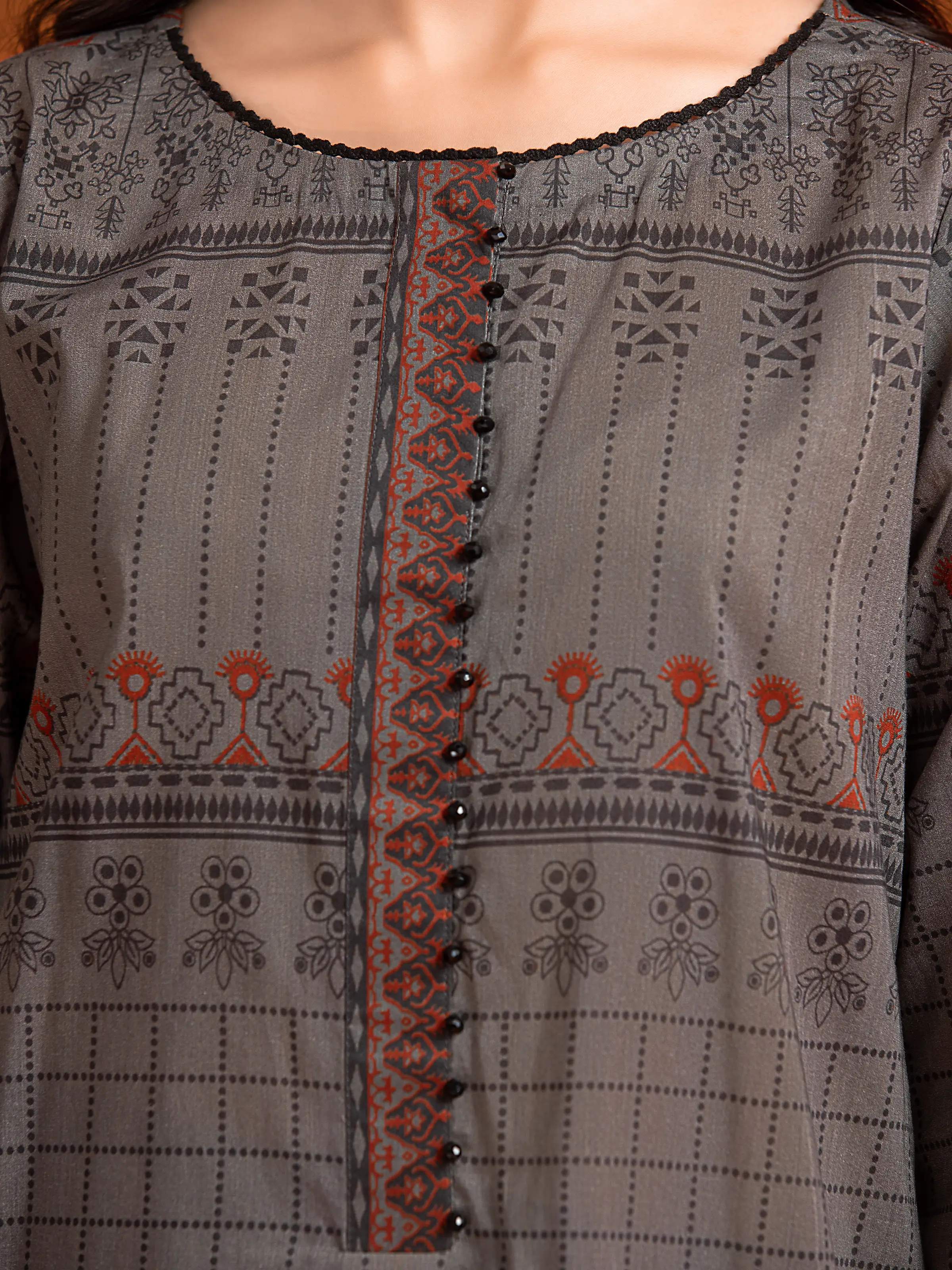 Unstitched Printed Khaddar Suit - EWU24A3-27139-3P - Image 3