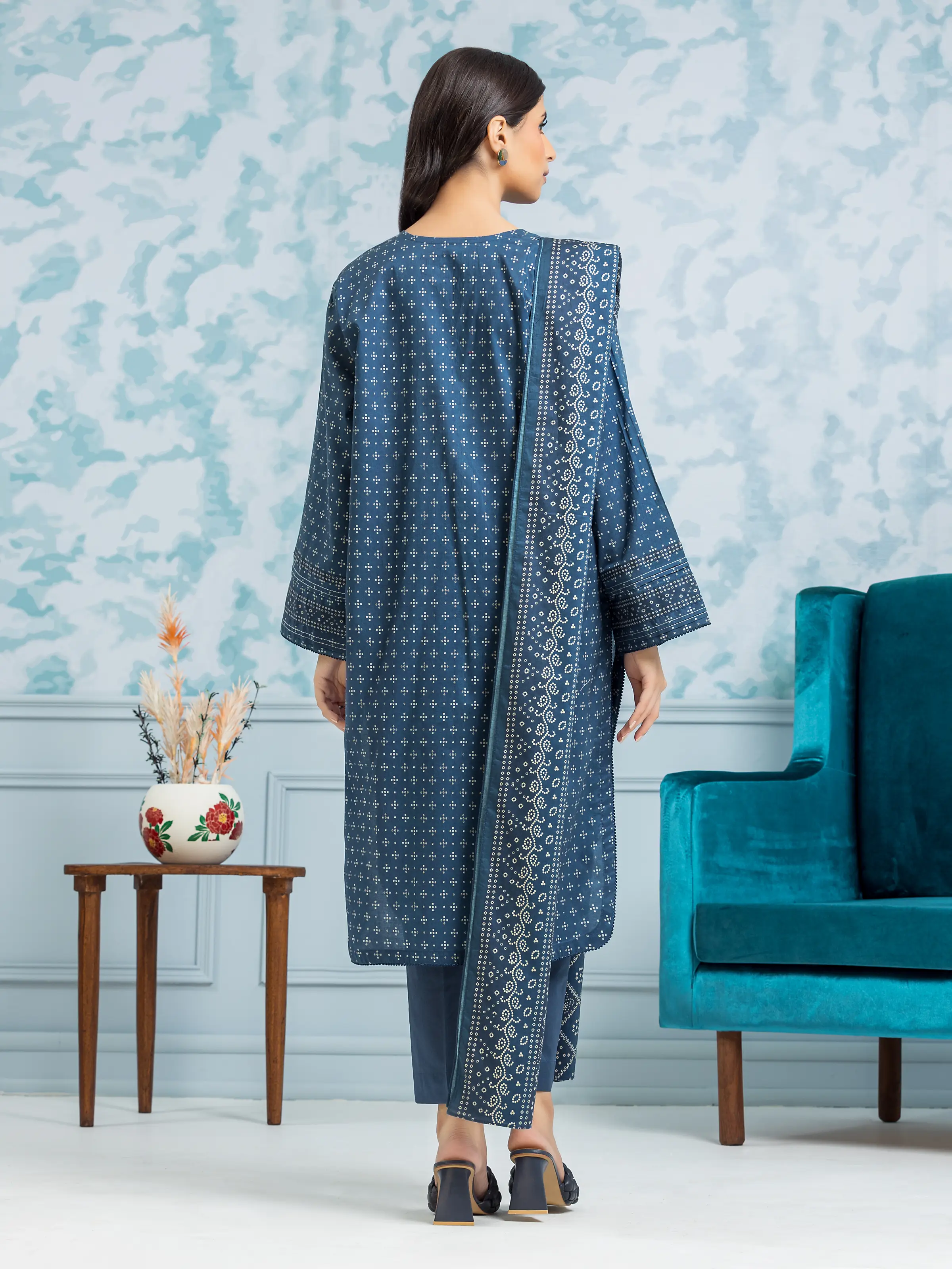 Unstitched  Printed Khaddar Shirt Trouser - EWU24A3-29324ST - Image 4