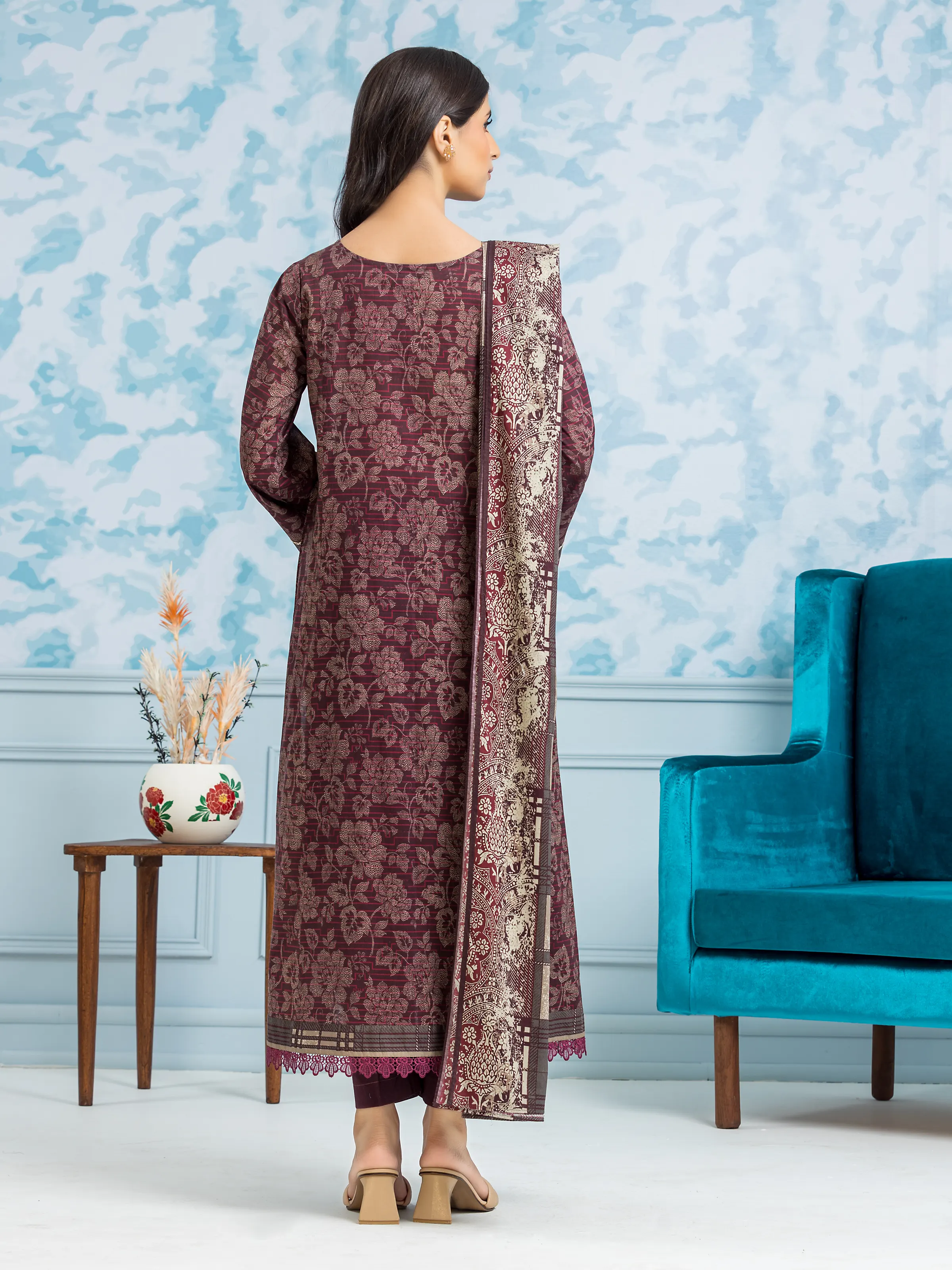 Unstitched  Printed Khaddar Shirt Trouser - EWU24A3-29503ST - Image 2