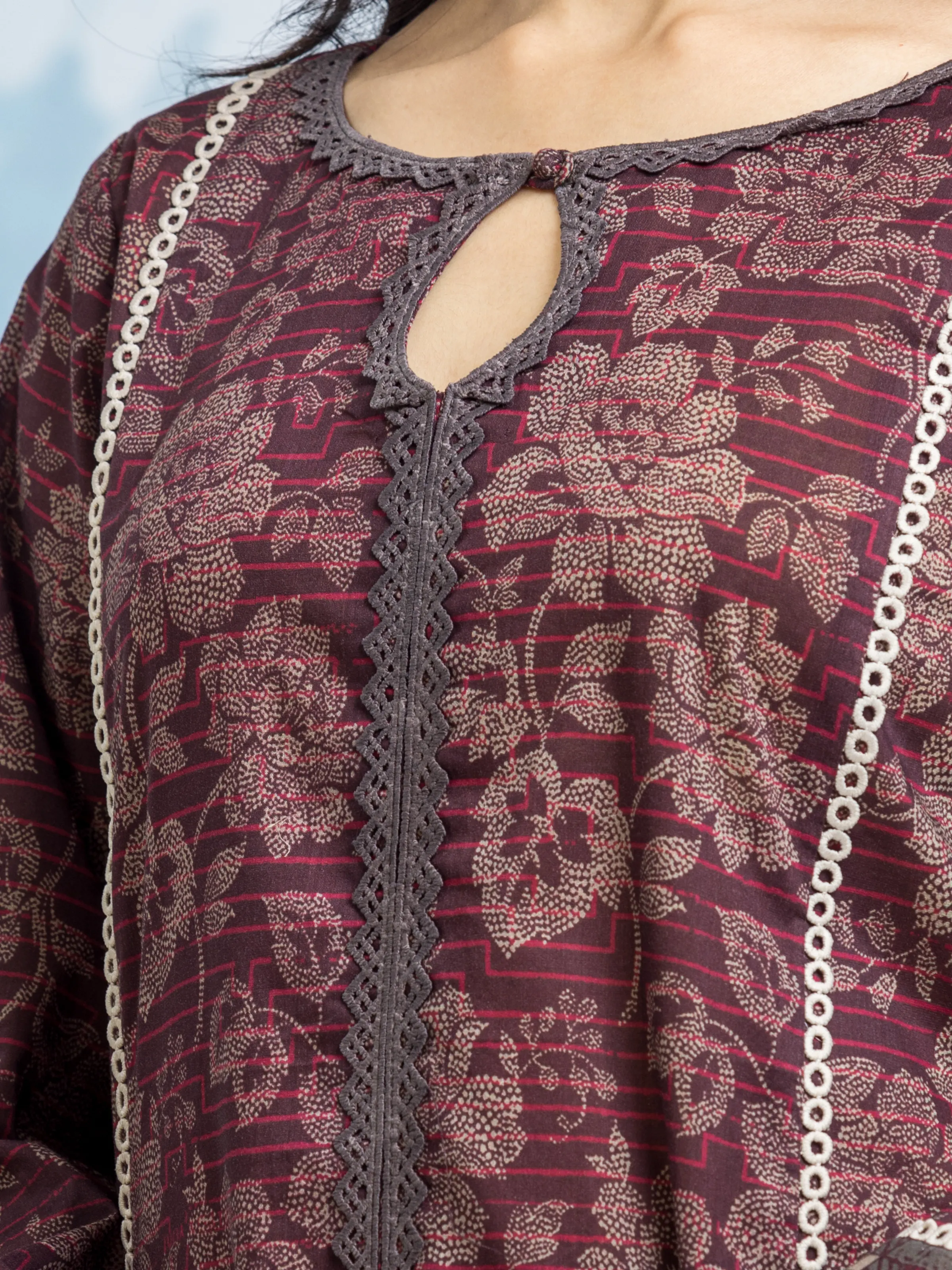 Unstitched  Printed Khaddar Shirt Trouser - EWU24A3-29503ST - Image 3