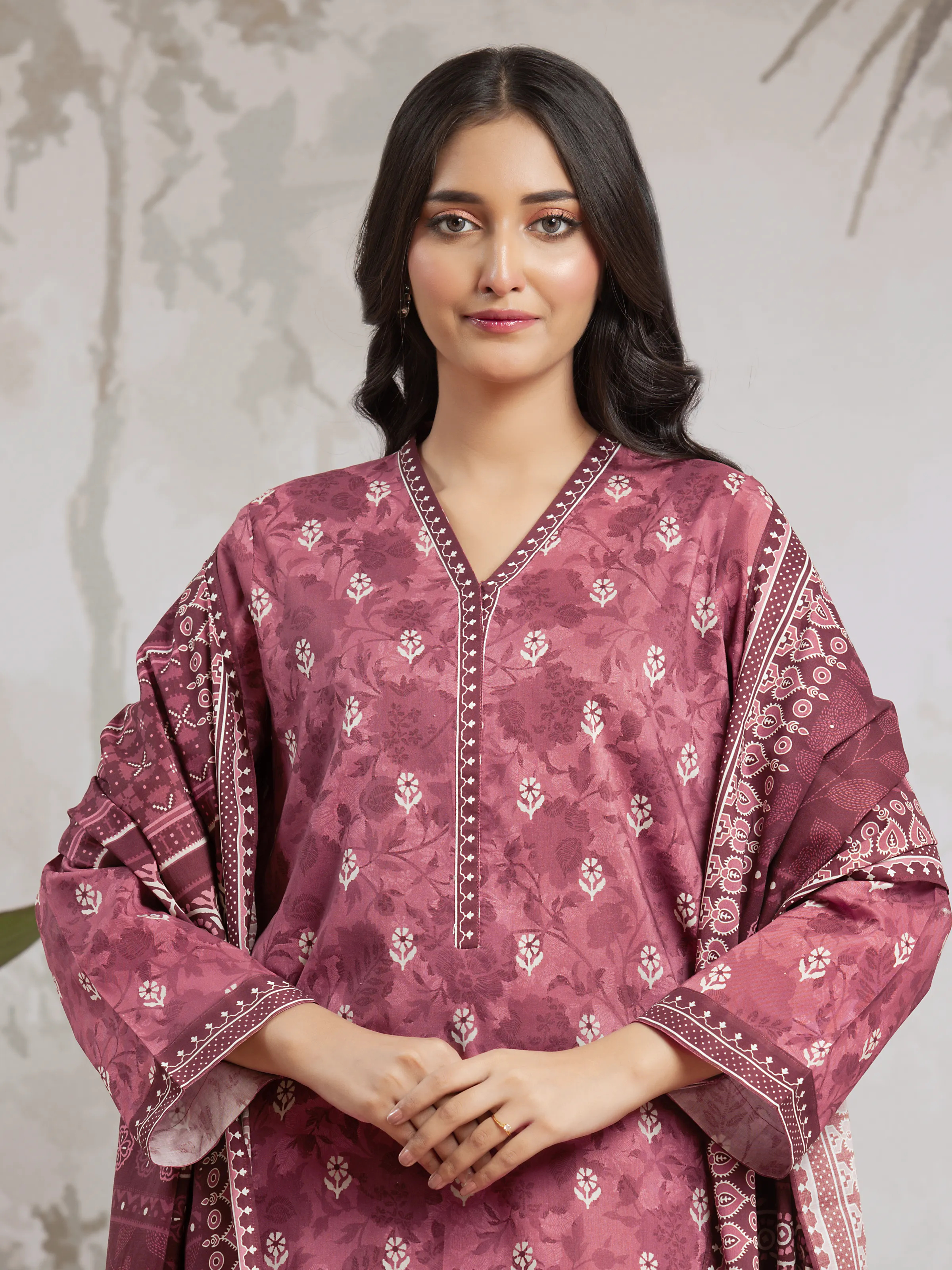 Unstitched Printed Khaddar Shirt - EWU24A3-29607S - Image 3