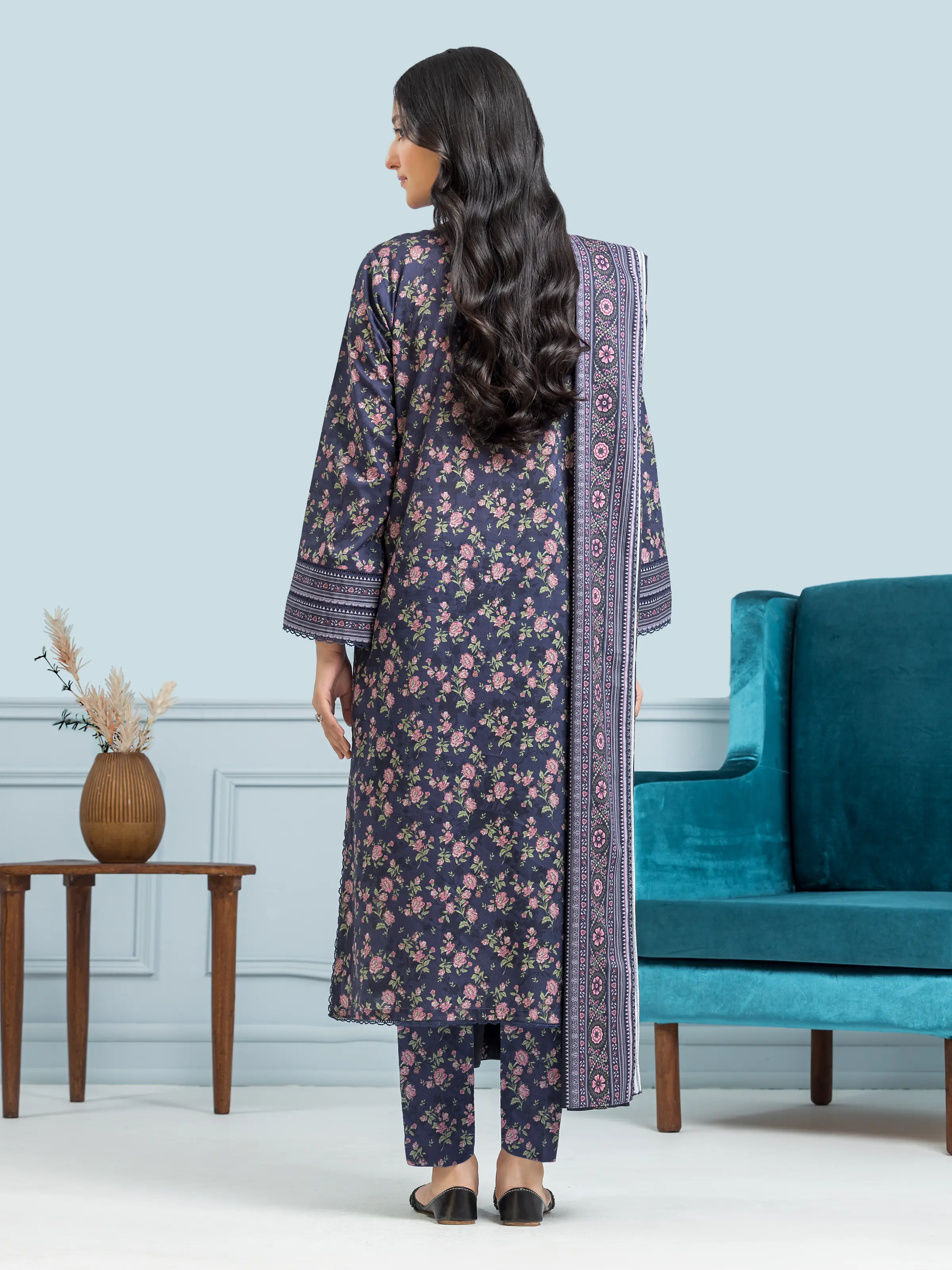 Unstitched Printed Khaddar Suit - EWU24A3-29650-3P - Image 2
