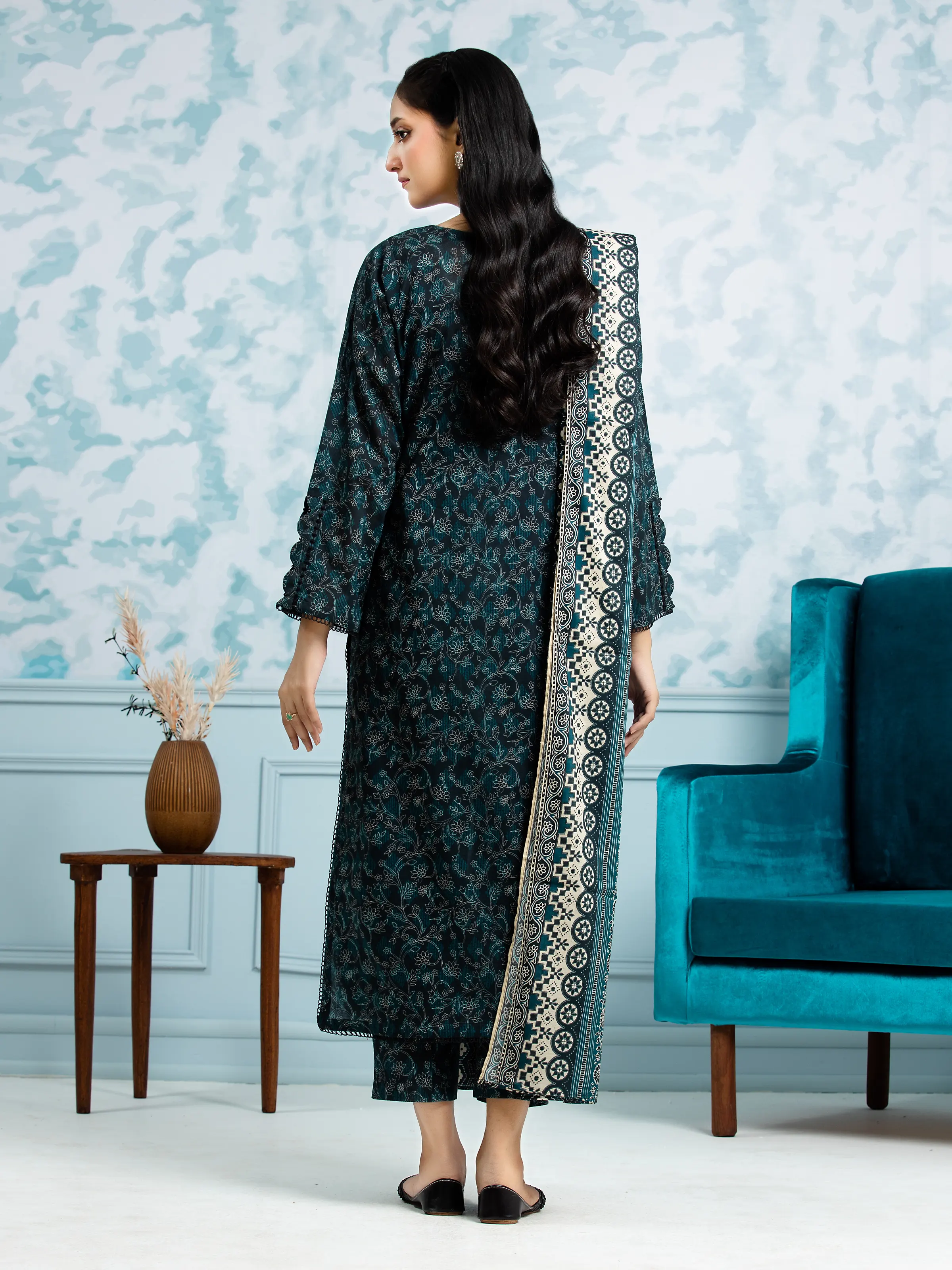 Unstitched  Printed Khaddar Shirt - EWU24A3-29704S - Image 2