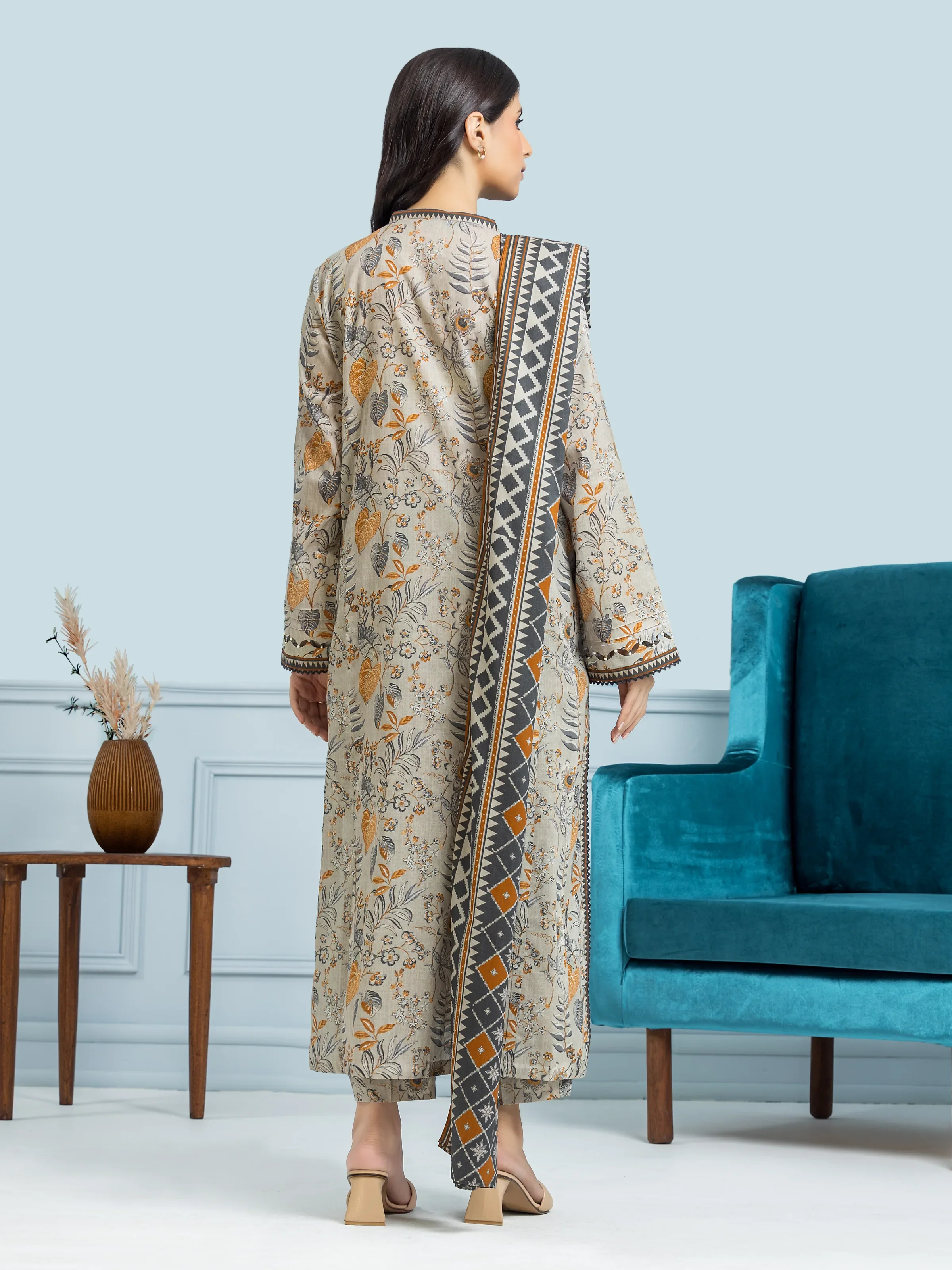 Unstitched Printed Khaddar Shirt - EWU24A3-29713S - Image 2