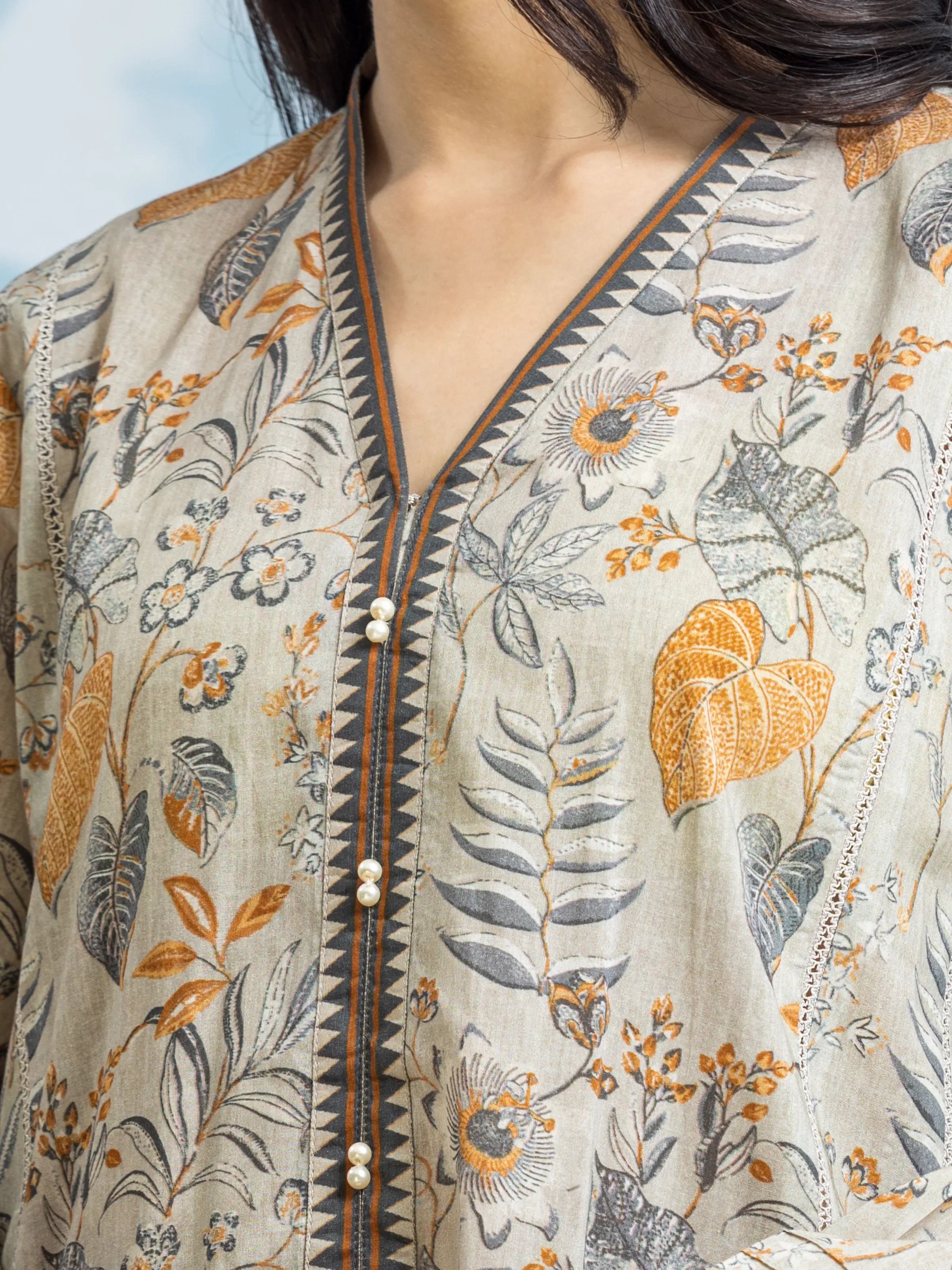 Unstitched Printed Khaddar Shirt - EWU24A3-29713S - Image 3
