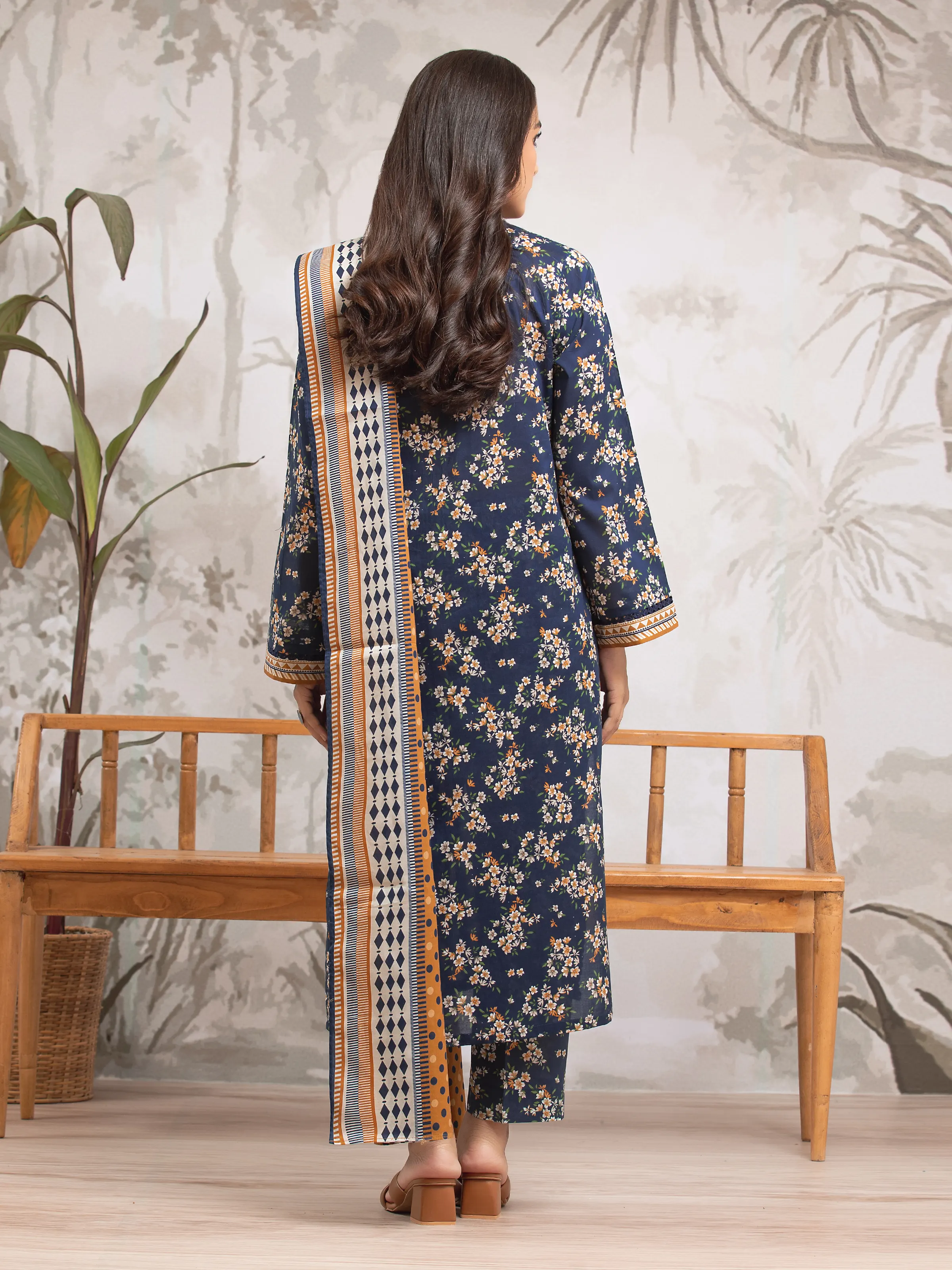Unstitched  Printed Khaddar Shirt Trouser - EWU24A3-29806ST - Image 2