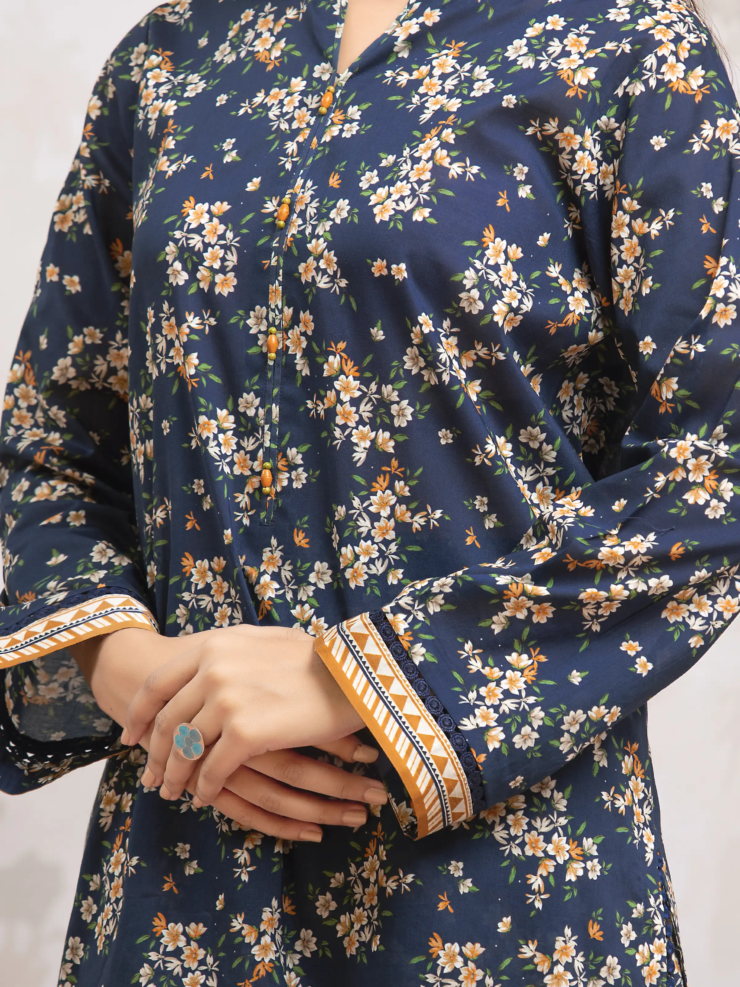 Unstitched  Printed Khaddar Shirt Trouser - EWU24A3-29806ST - Image 4