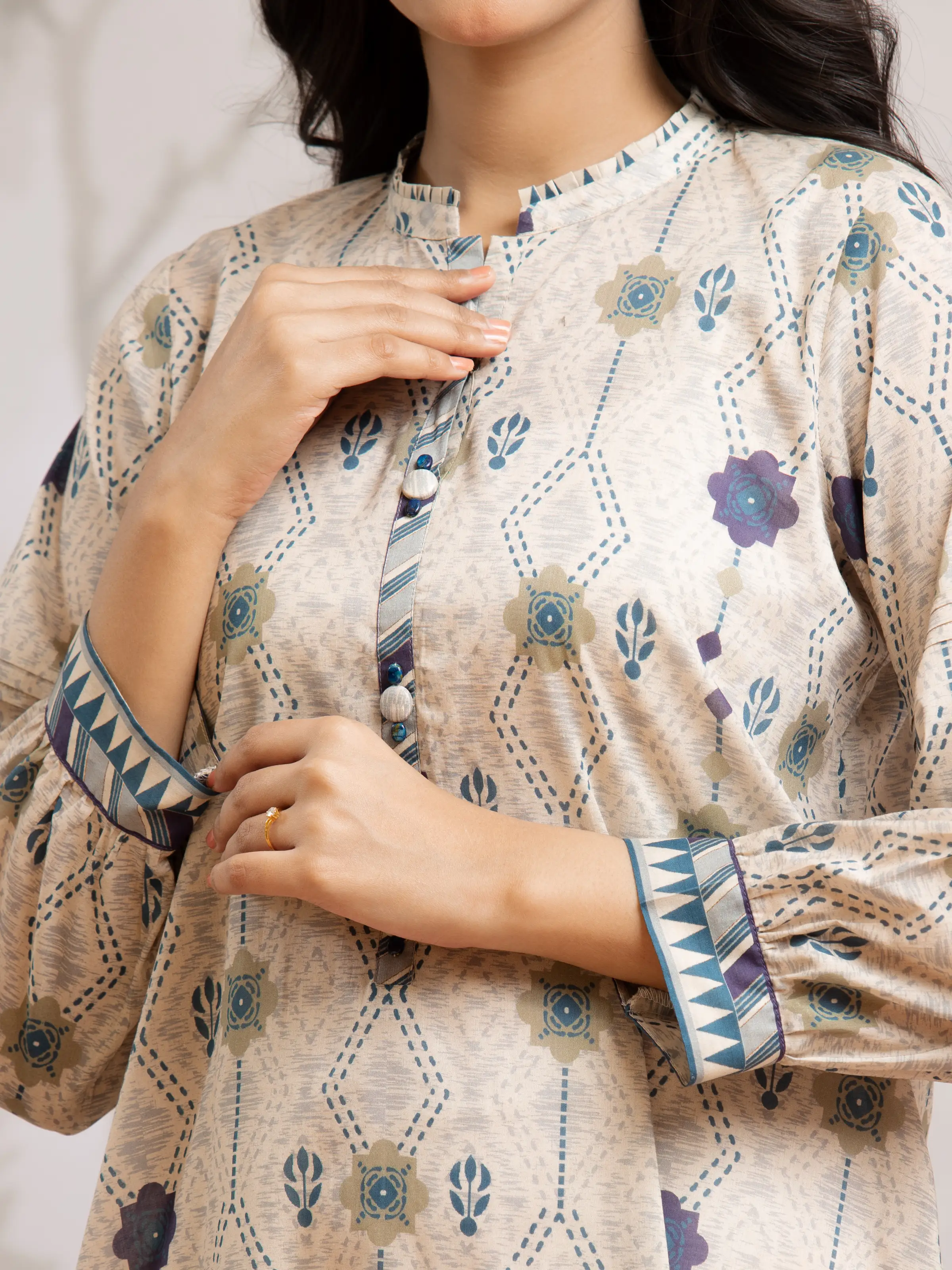 Unstitched Printed Khaddar Shirt Trouser- EWU24M2-193ST - Image 3