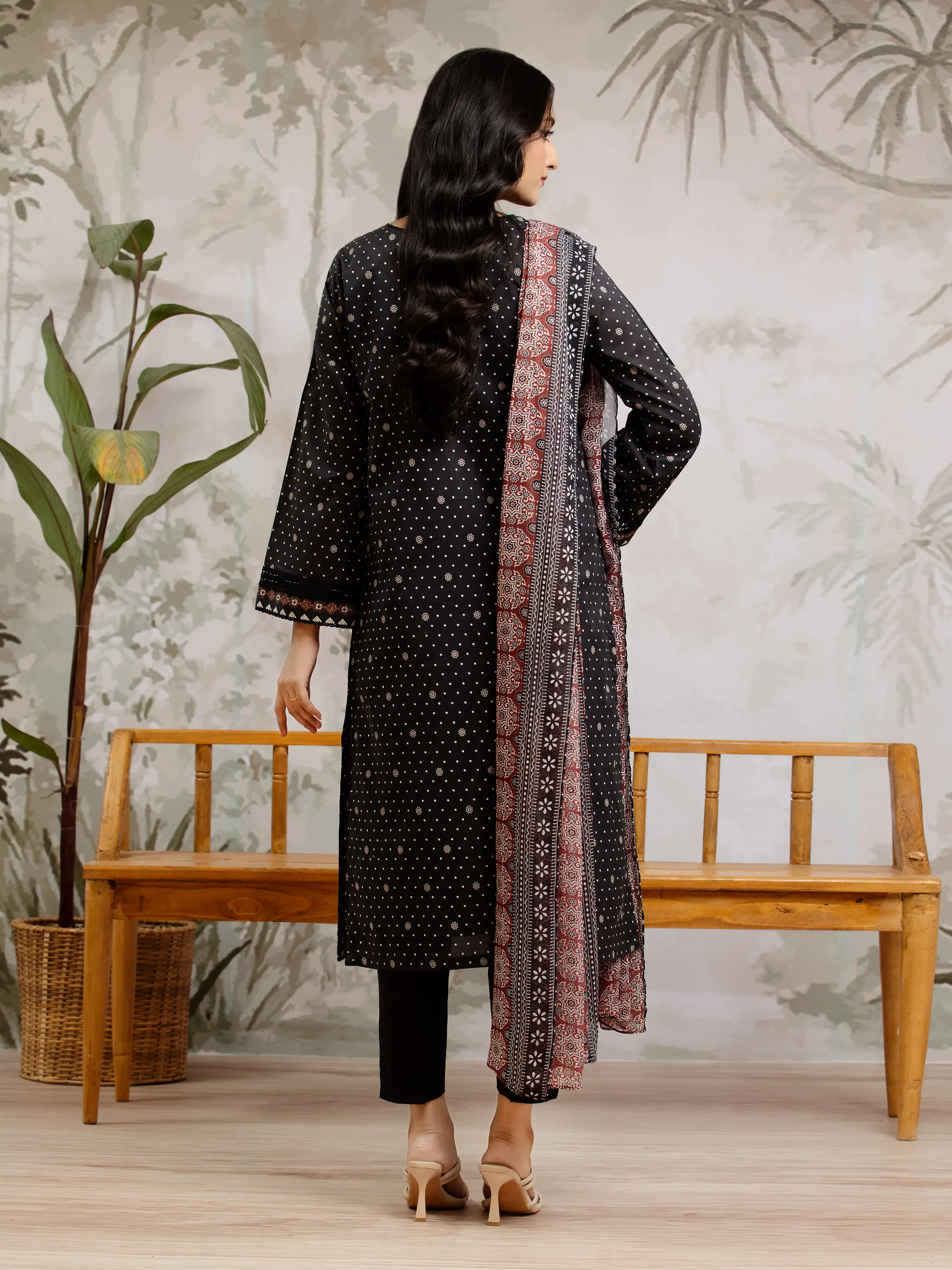 Unstitched  Printed Khaddar Shirt Trouser - EWU24M2-194ST - Image 2