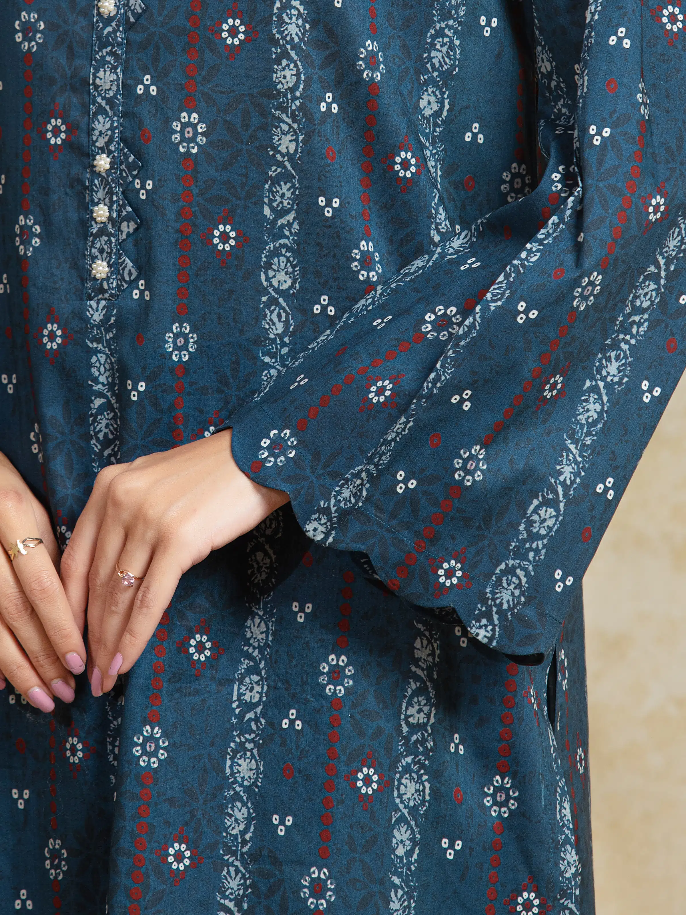 Unstitched Printed Khaddar Shirt Trouser - EWU5A3-35909ST - Image 3