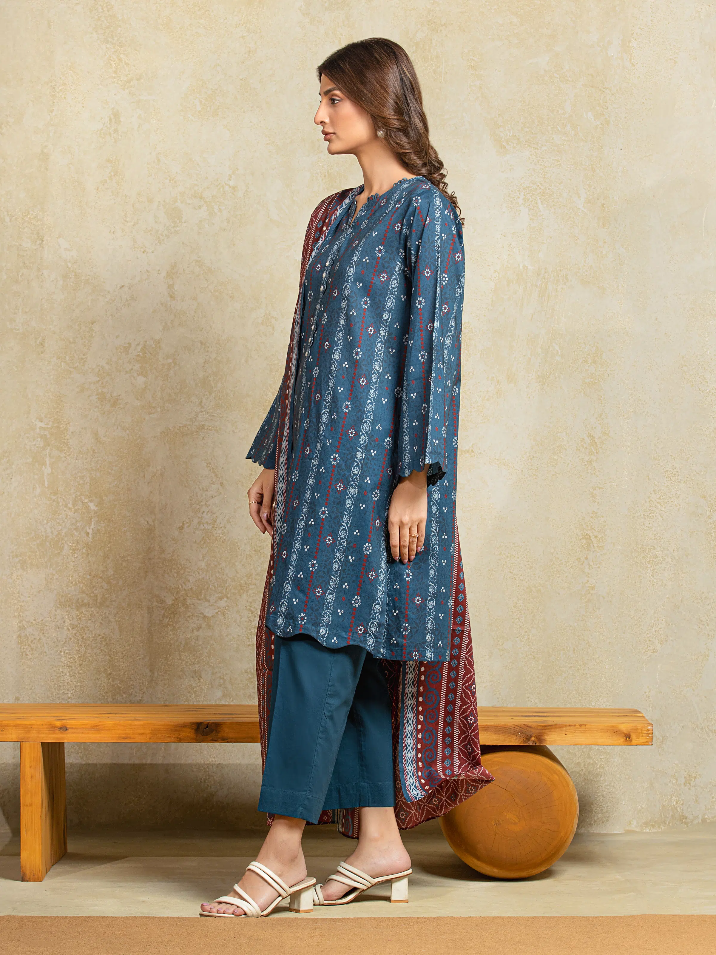 Unstitched Printed Khaddar Shirt Trouser - EWU5A3-35909ST - Image 5