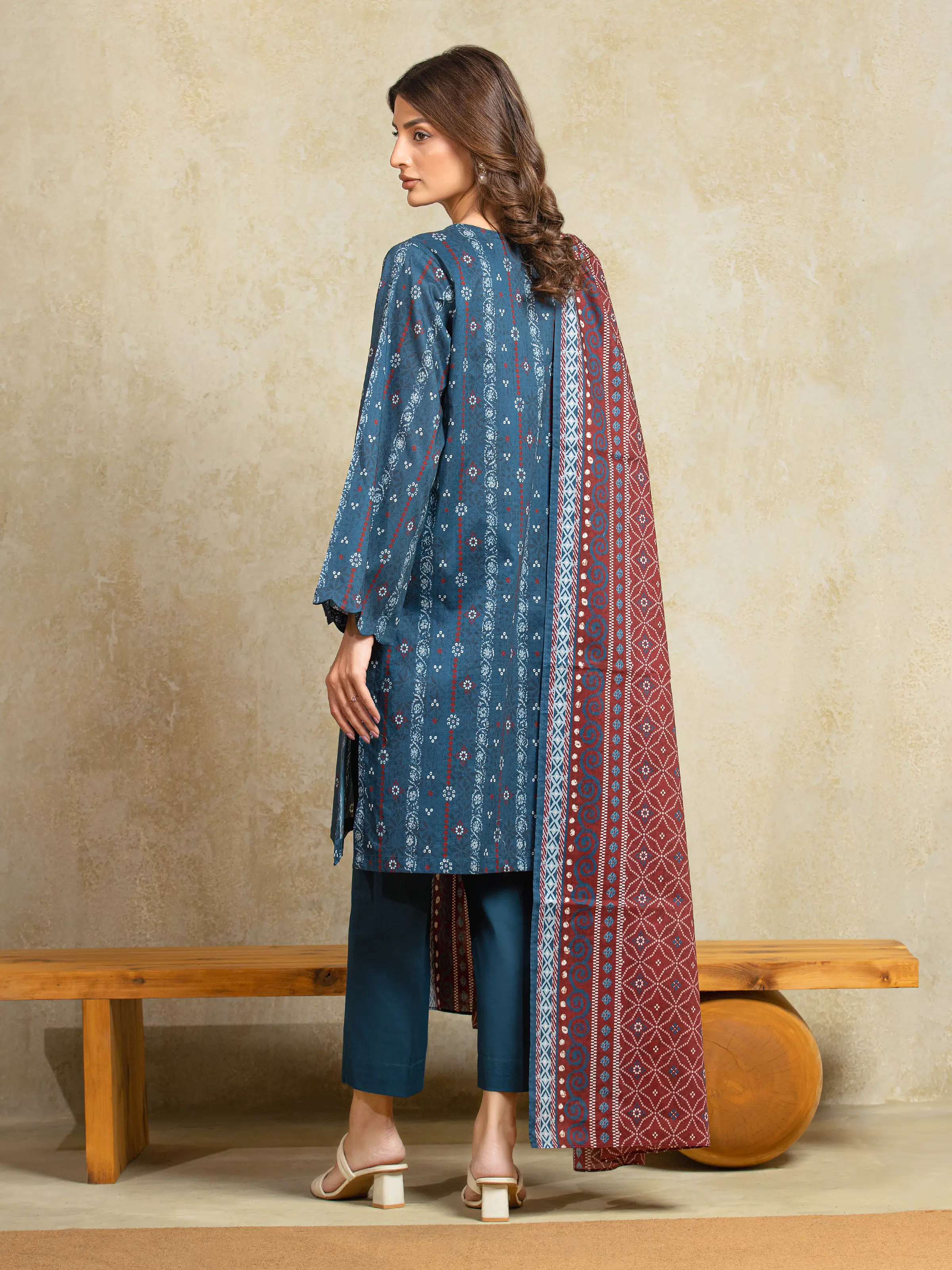 Unstitched Printed Khaddar Shirt Trouser - EWU5A3-35909ST - Image 6