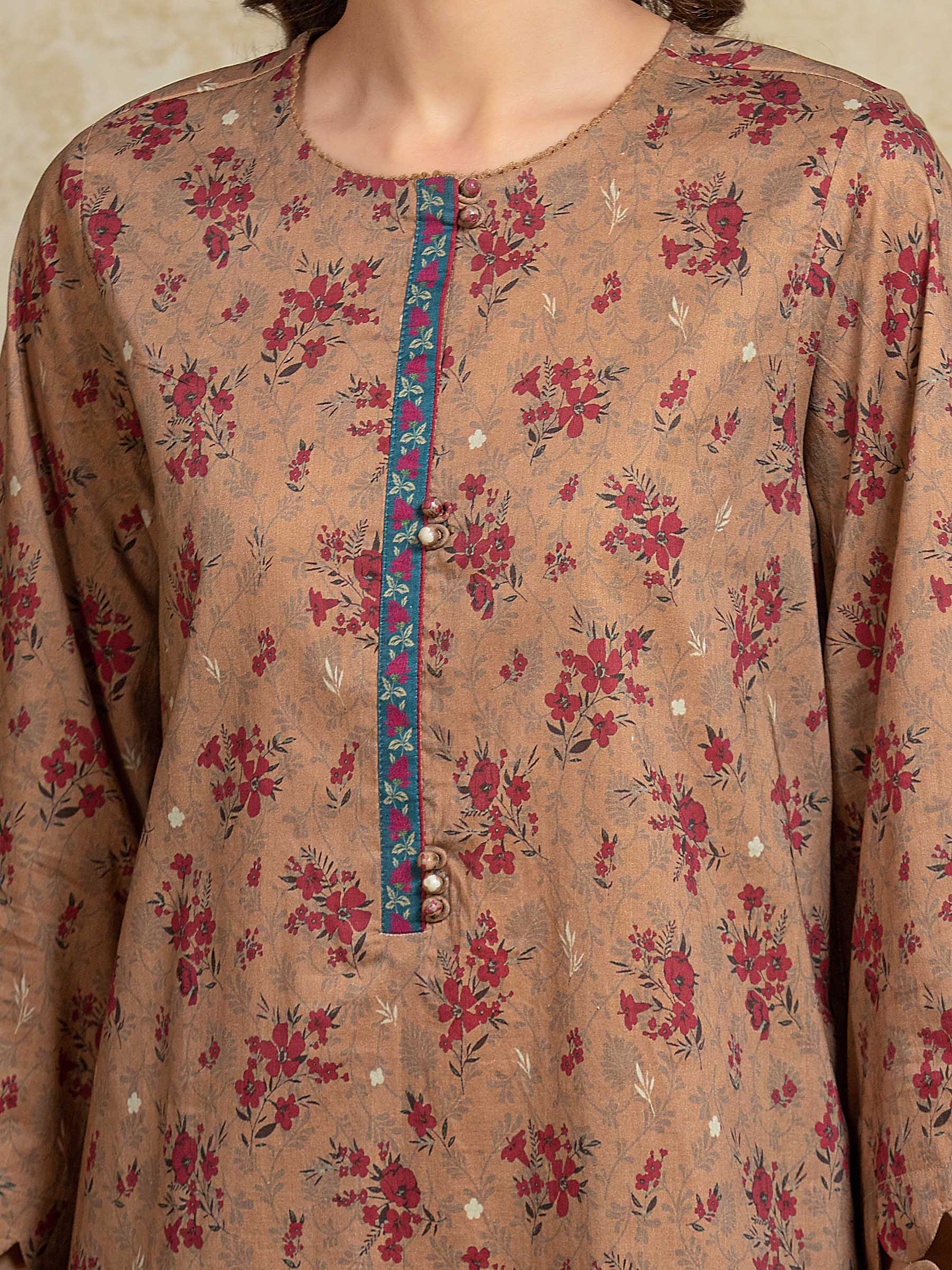 Unstitched Printed Khaddar Suit - EWU5A3-35910-3P - Image 3