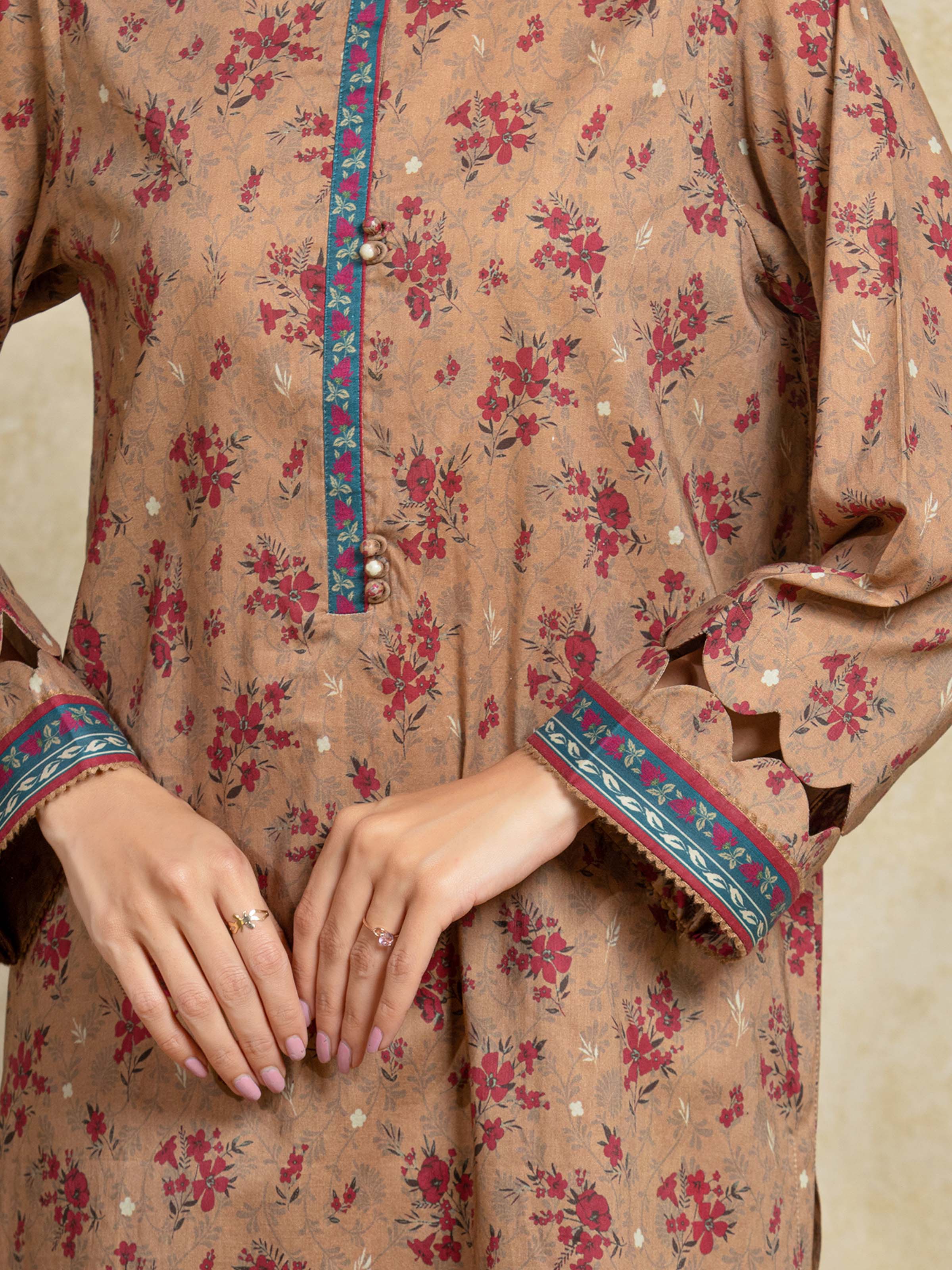 Unstitched Printed Khaddar Suit - EWU5A3-35910-3P - Image 4