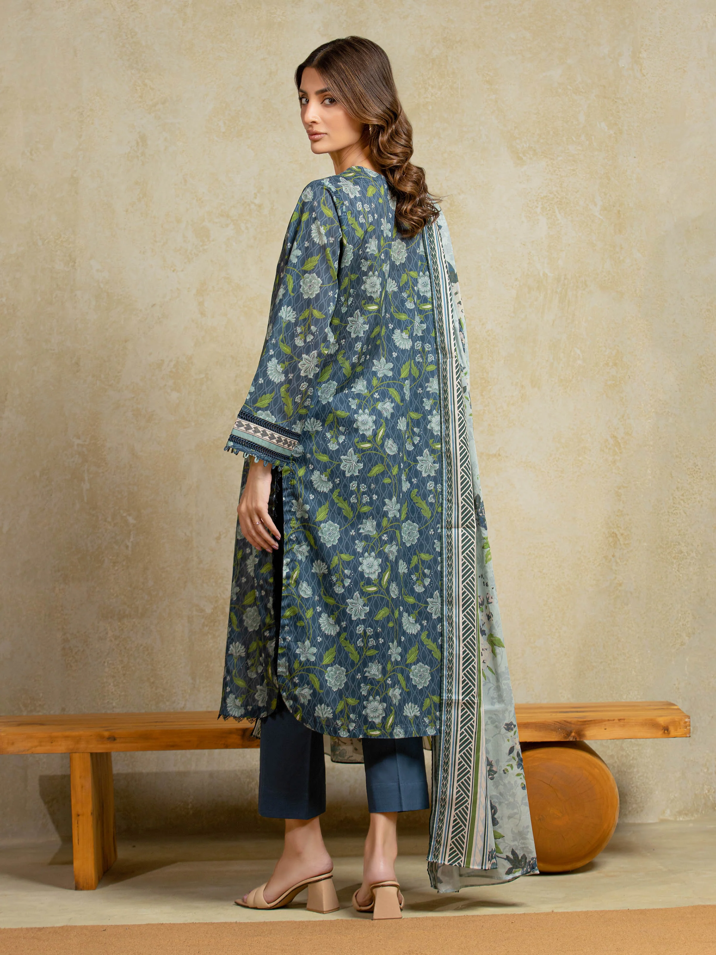 Unstitched Printed Khaddar Shirt Trouser - EWU5A3-35932ST - Image 2