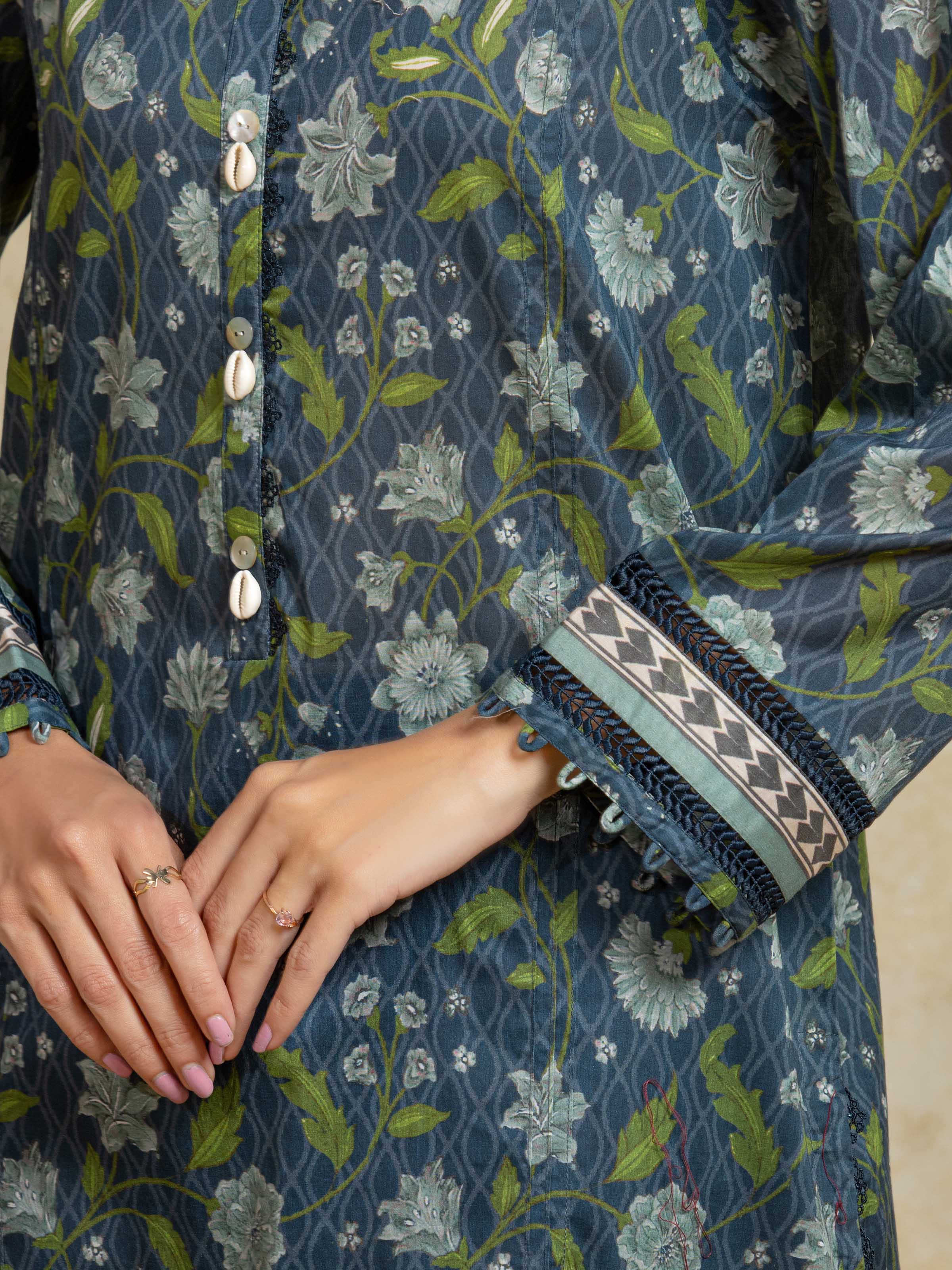 Unstitched Printed Khaddar Shirt Trouser - EWU5A3-35932ST - Image 4