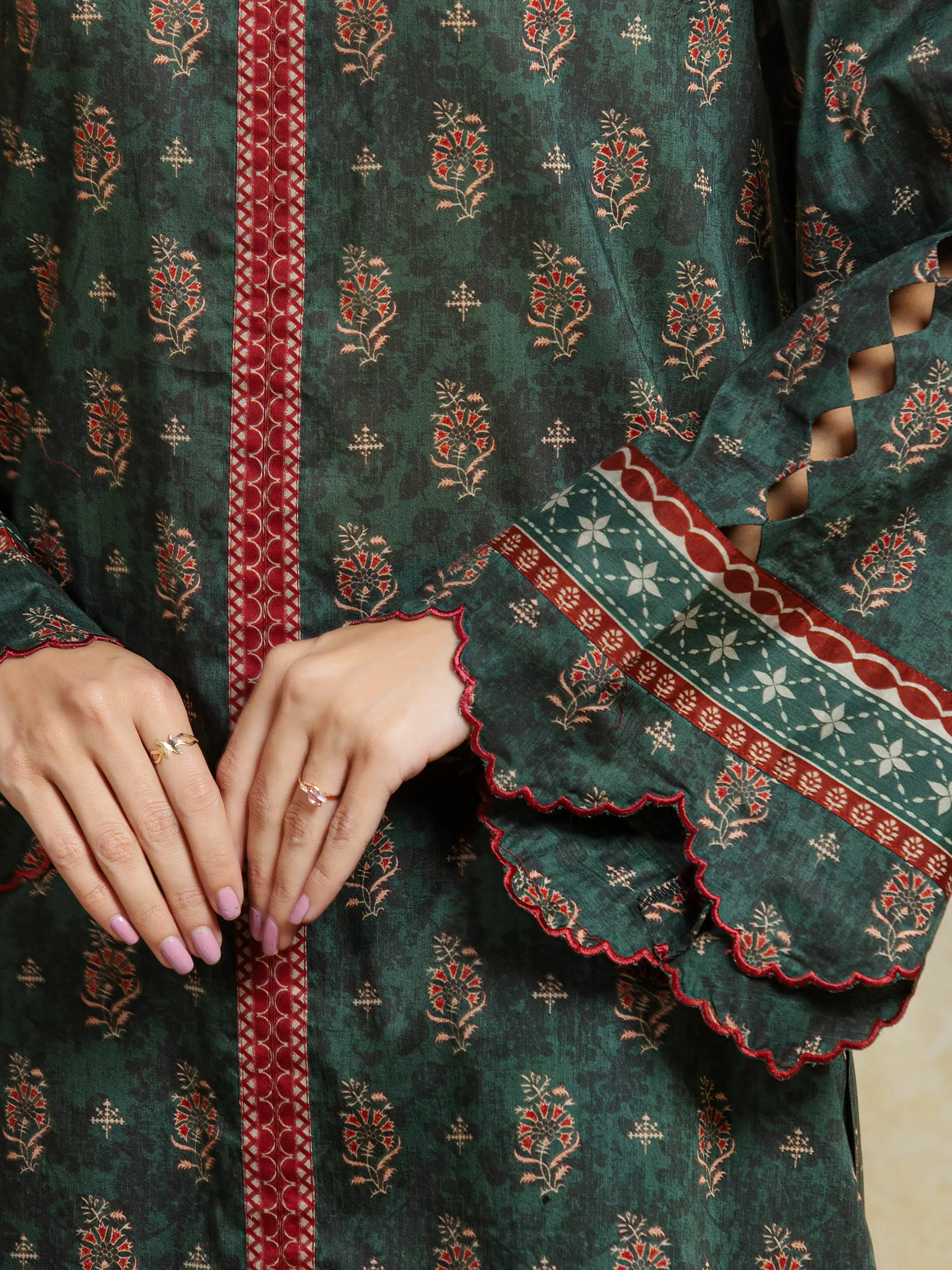 Unstitched Printed Khaddar Shirt Trouser - EWU5A3-35937ST - Image 3