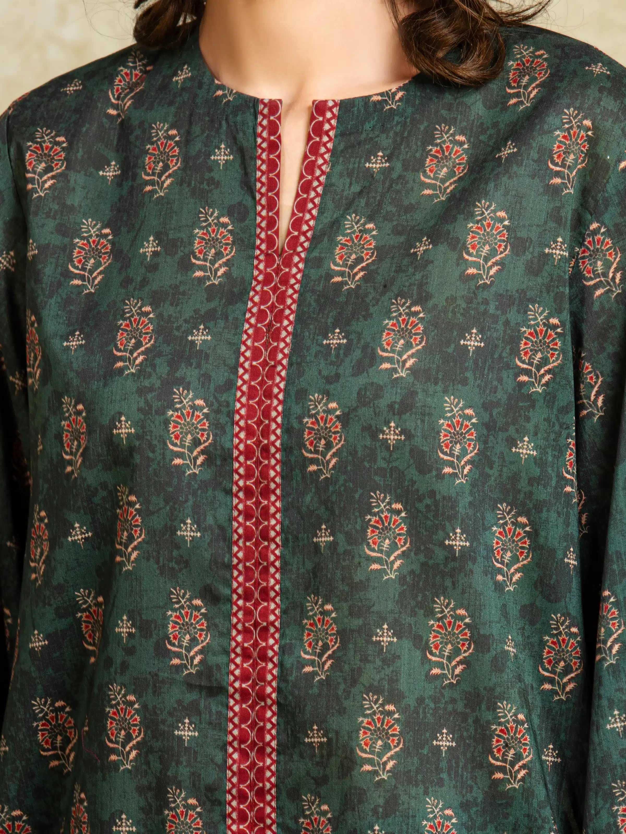 Unstitched Printed Khaddar Shirt Trouser - EWU5A3-35937ST - Image 4