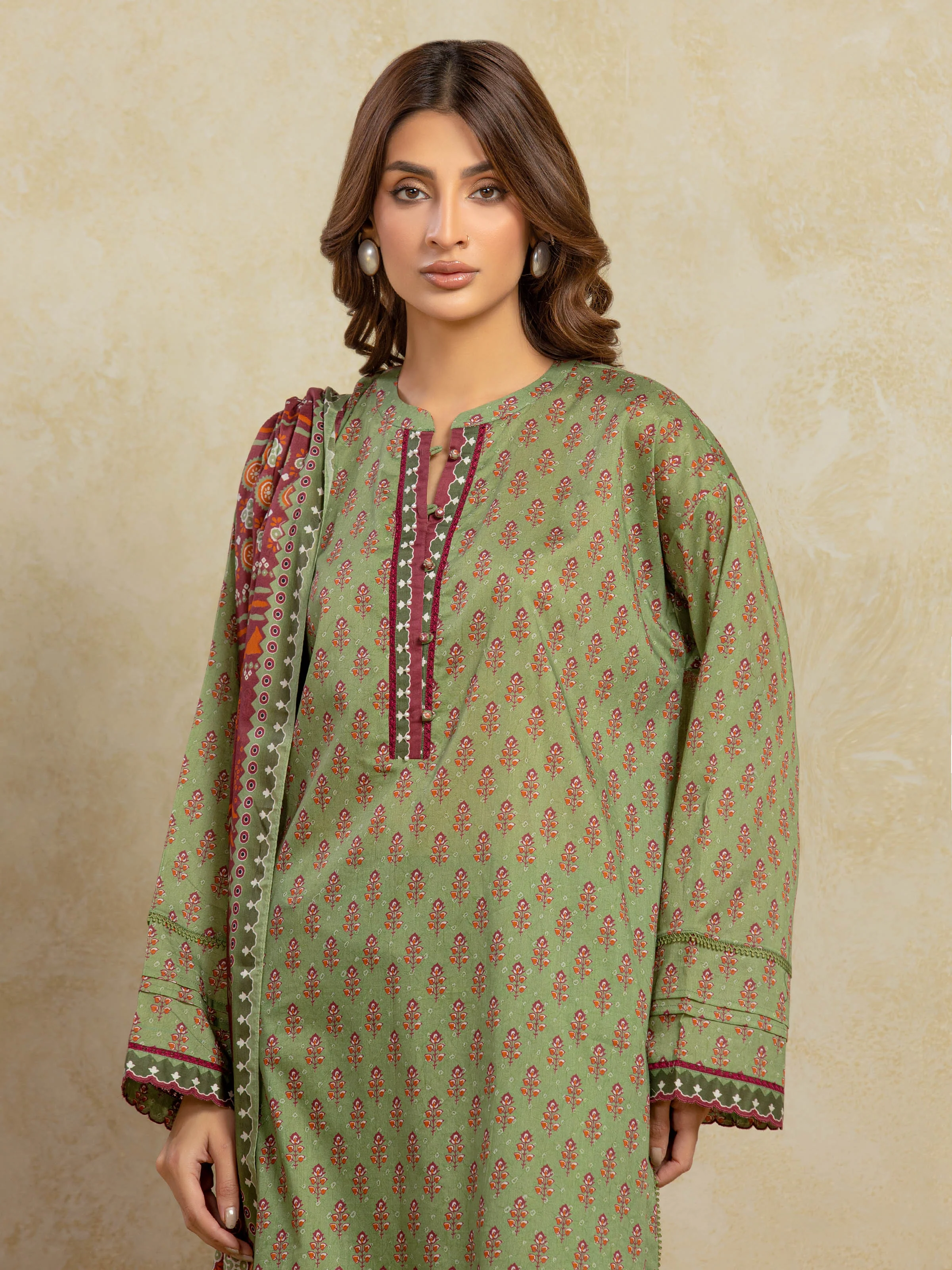 Unstitched Printed Khaddar Shirt Trouser - EWU5A3-35943ST - Image 2