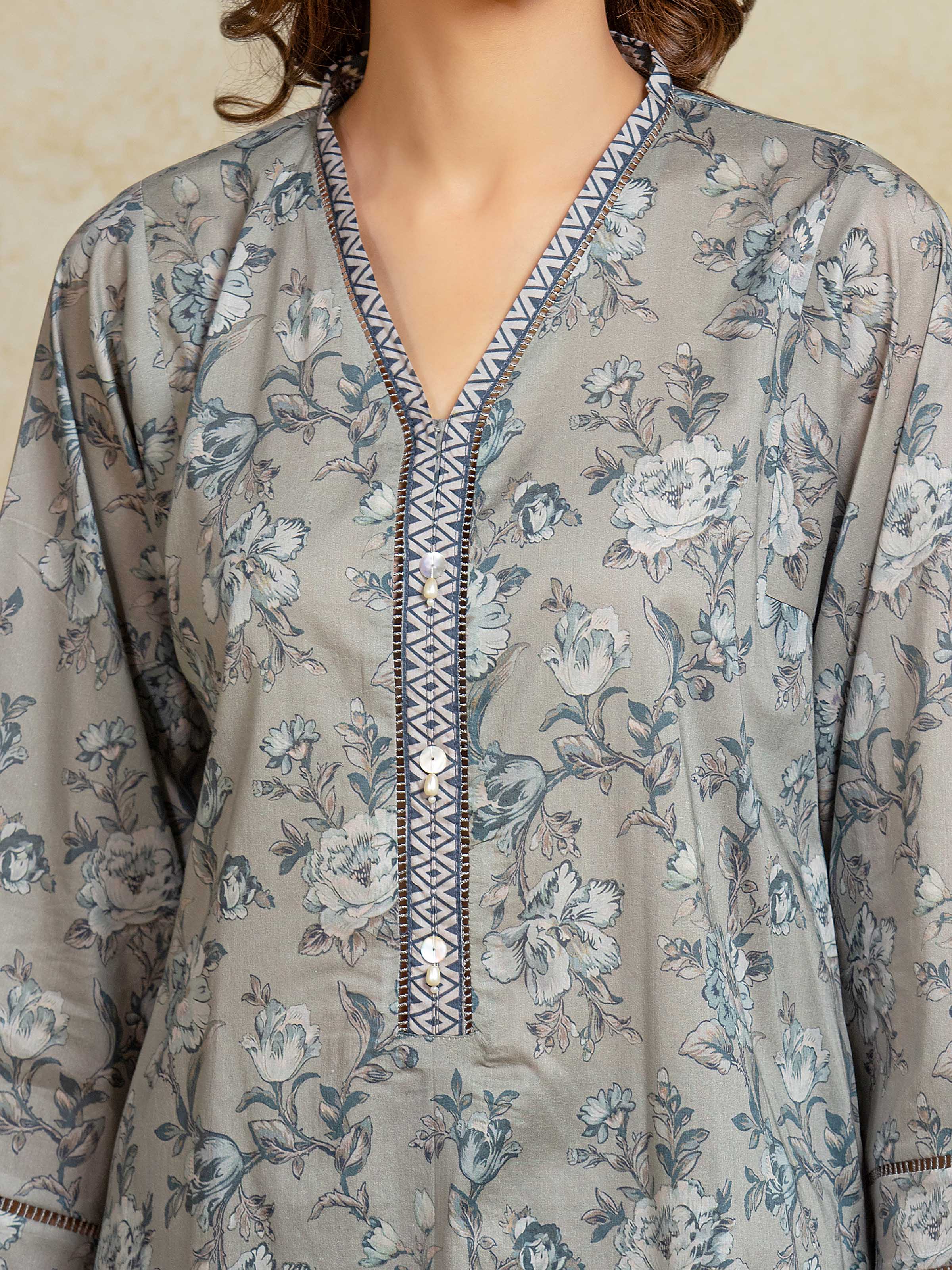 Unstitched  Printed Khaddar Shirt - EWU5A3-35948S - Image 3