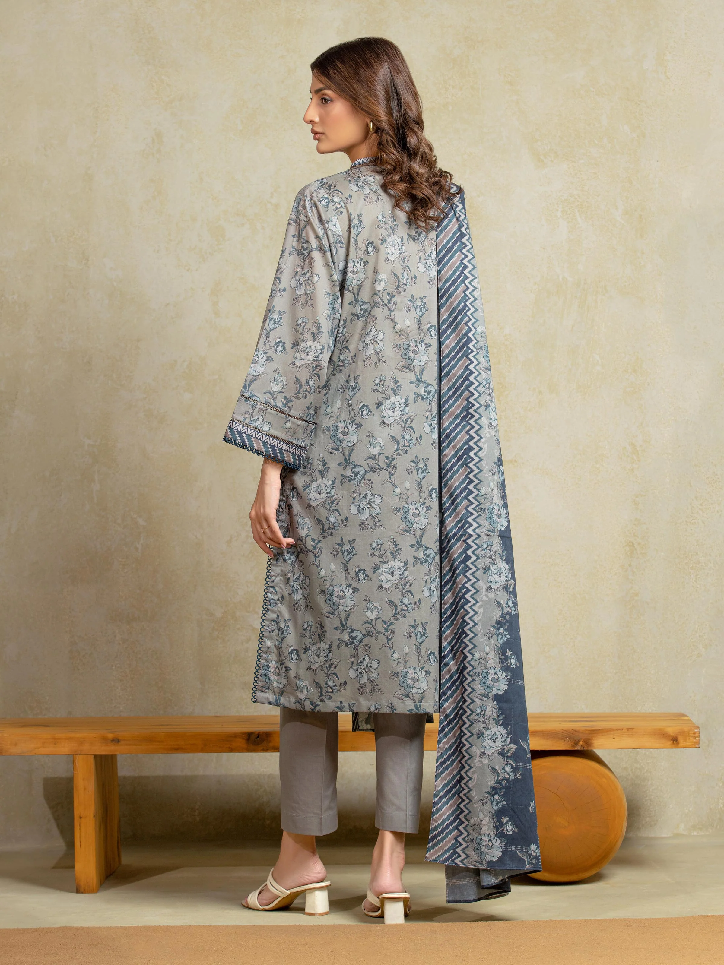 Unstitched  Printed Khaddar Shirt - EWU5A3-35948S - Image 6
