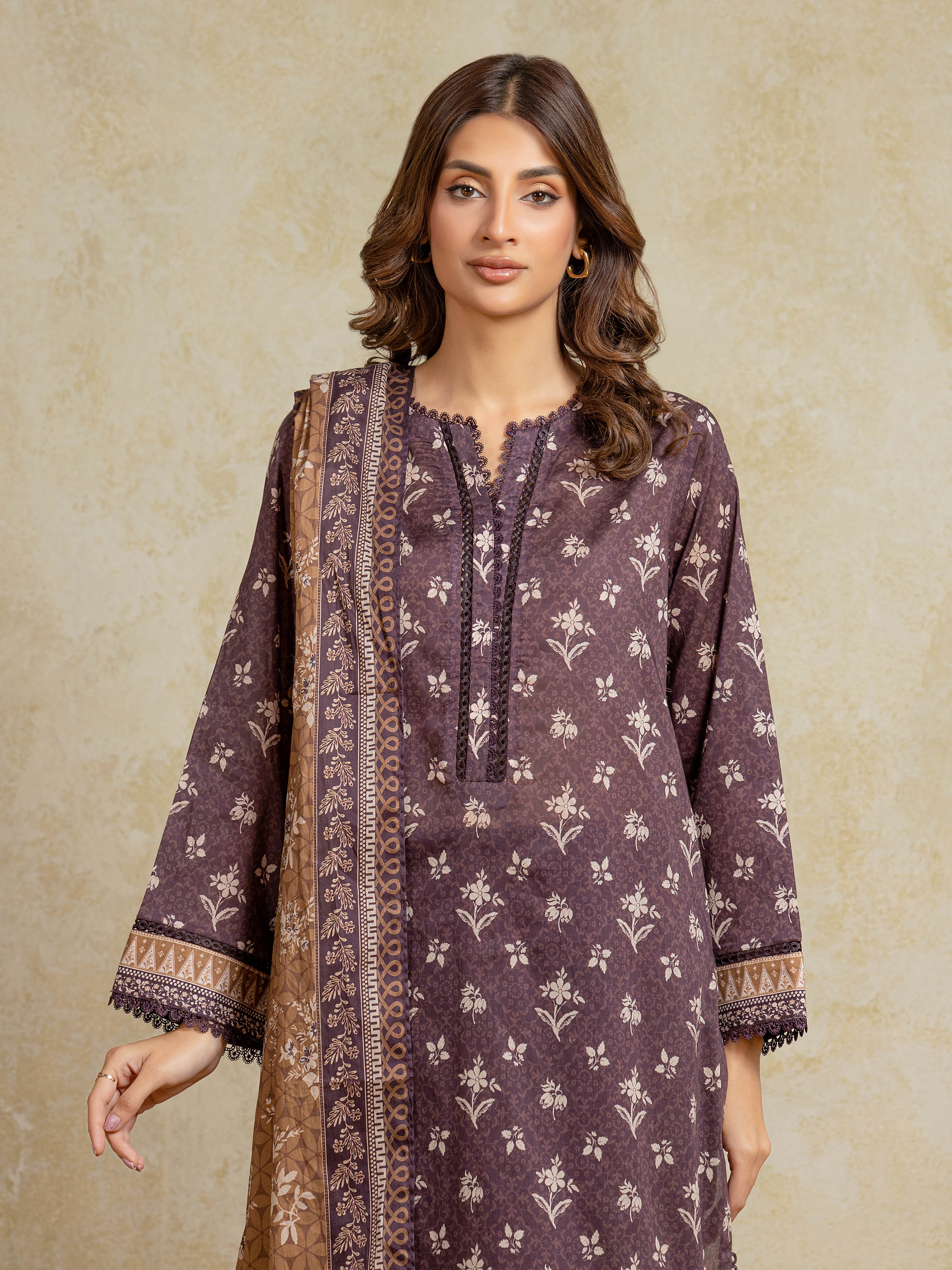 Unstitched Printed Khaddar Suit - EWU5A3-35956-3P - Image 2