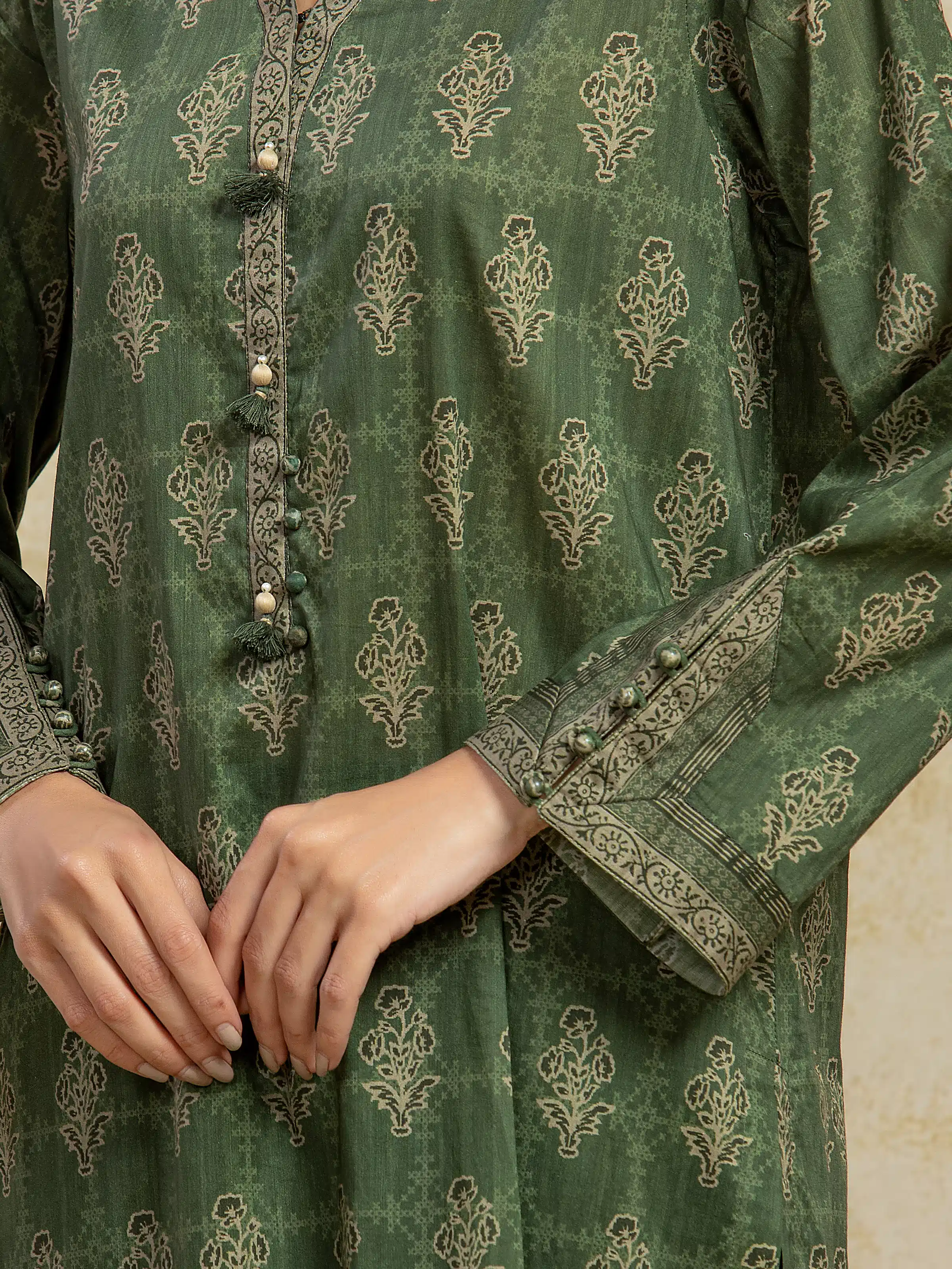 Unstitched  Printed Khaddar Shirt Trouser - EWU5A3-35958ST - Image 3